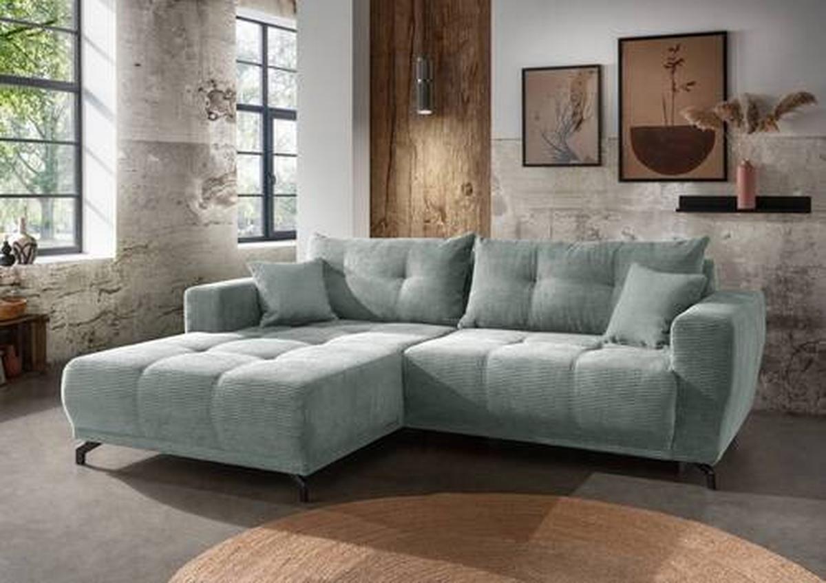 Ecksofa Restato Hellblau S: 177/246 Cm - Schwarz/Hellblau, MODERN, Holz/Textil (177/246cm) - MID.YOU