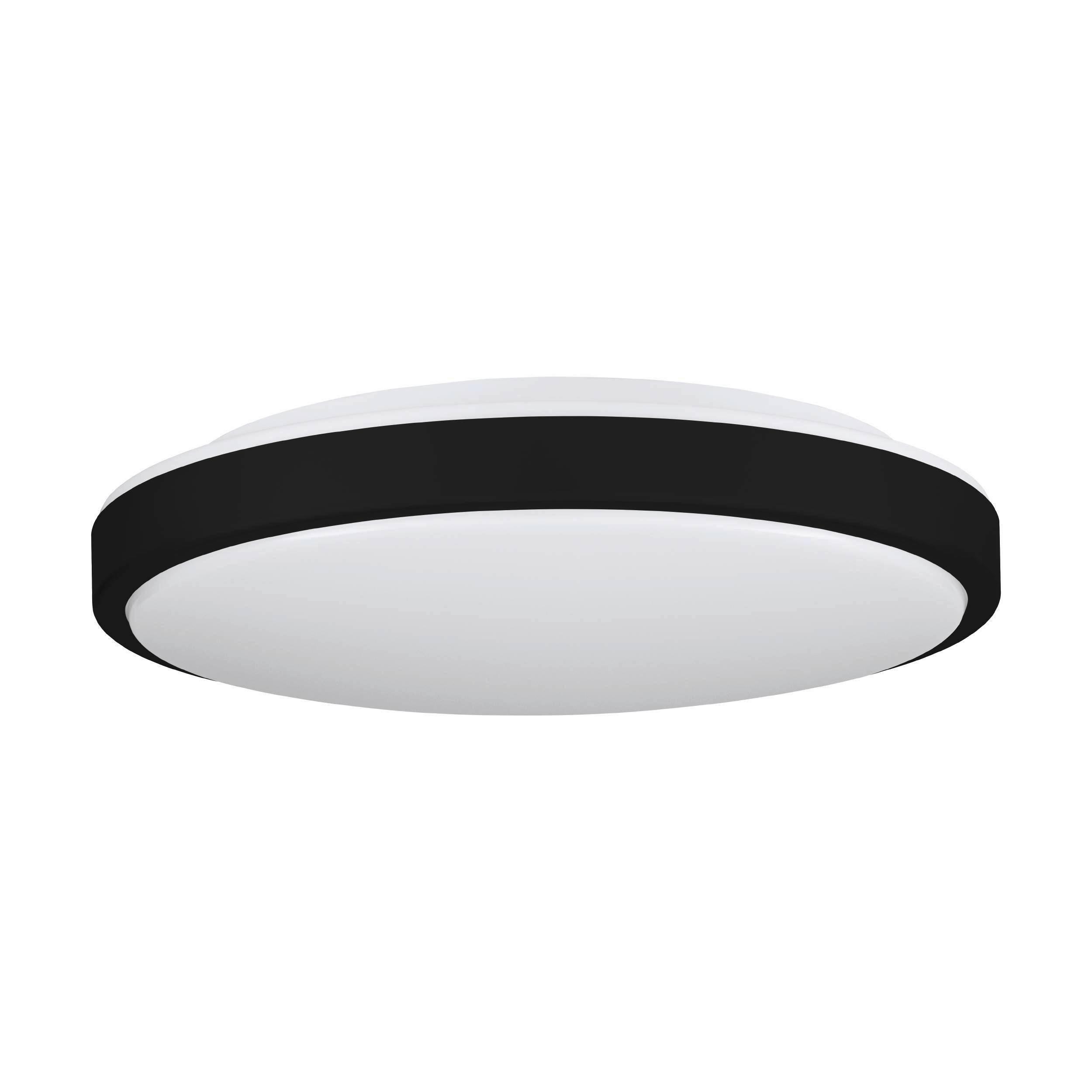 LED-Deckenleuchte Lezuza Ø 43 cm Schwarz/Weiß - Schwarz/Weiß, Basics, Kunststoff/Metall (43/9cm)