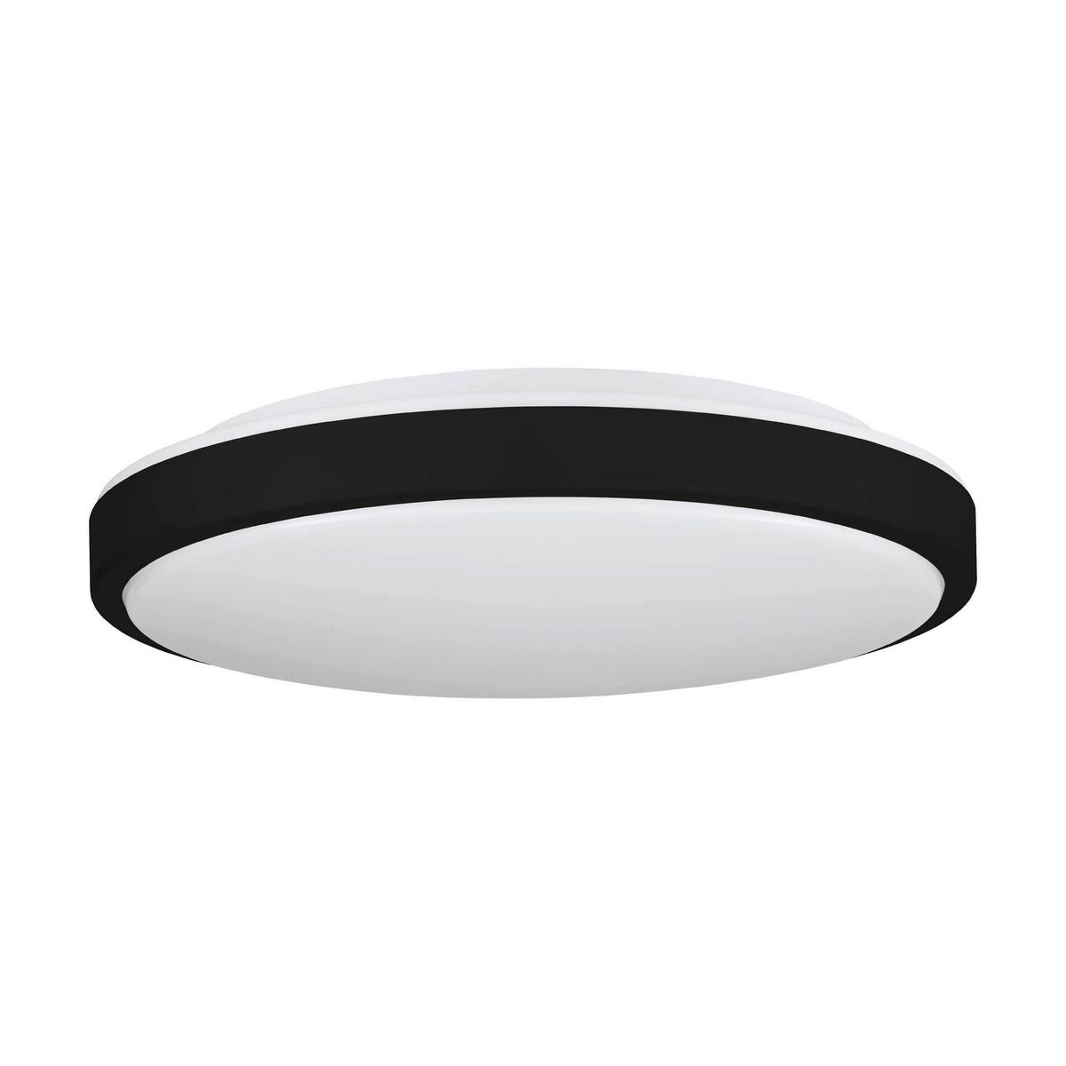 Led-deckenleuchte Lezuza Ø 43 Cm Schwarz/weiß - Schwarz/Weiß, Basics, Kunststoff/Metall (43/9cm)