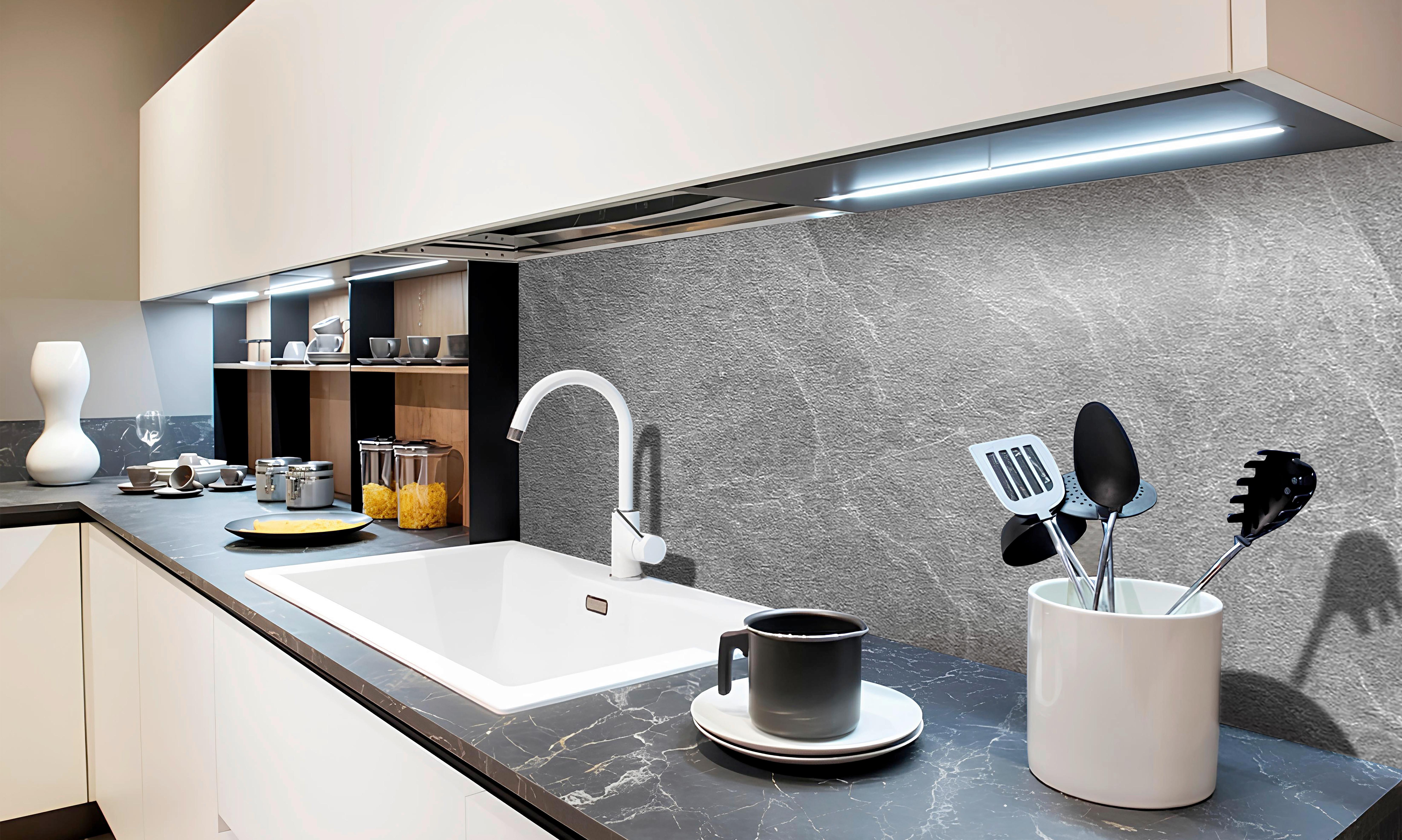 Wandpaneel Doris Grau B: 130 cm - Grau, Design, Kunststoff (130/60/0,3cm)