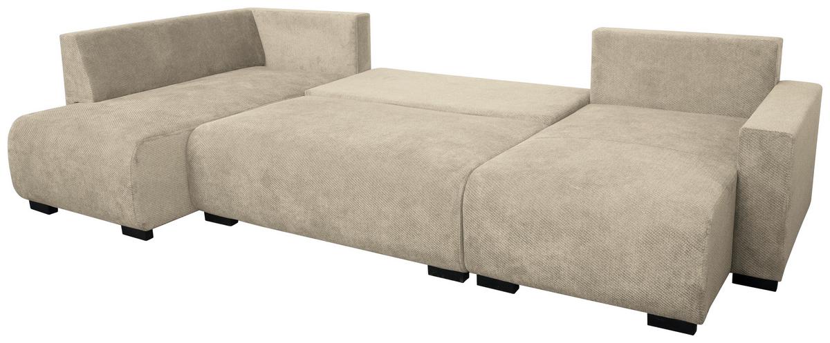 Wohnlandschaft Veronice Beige B: 313 cm - Blau/Beige, Trend, Textil (171/313/141cm)