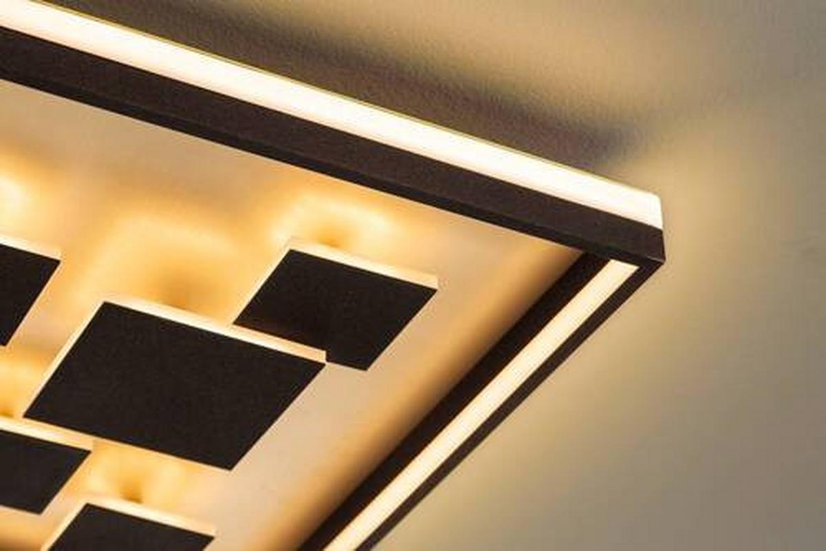 Led-deckenleuchte Rico L: 53 Cm 3-Fach Schaltbar - Rostfarben/Braun, Design, Metall (53/53/8,5cm) - Fischer & Honsel