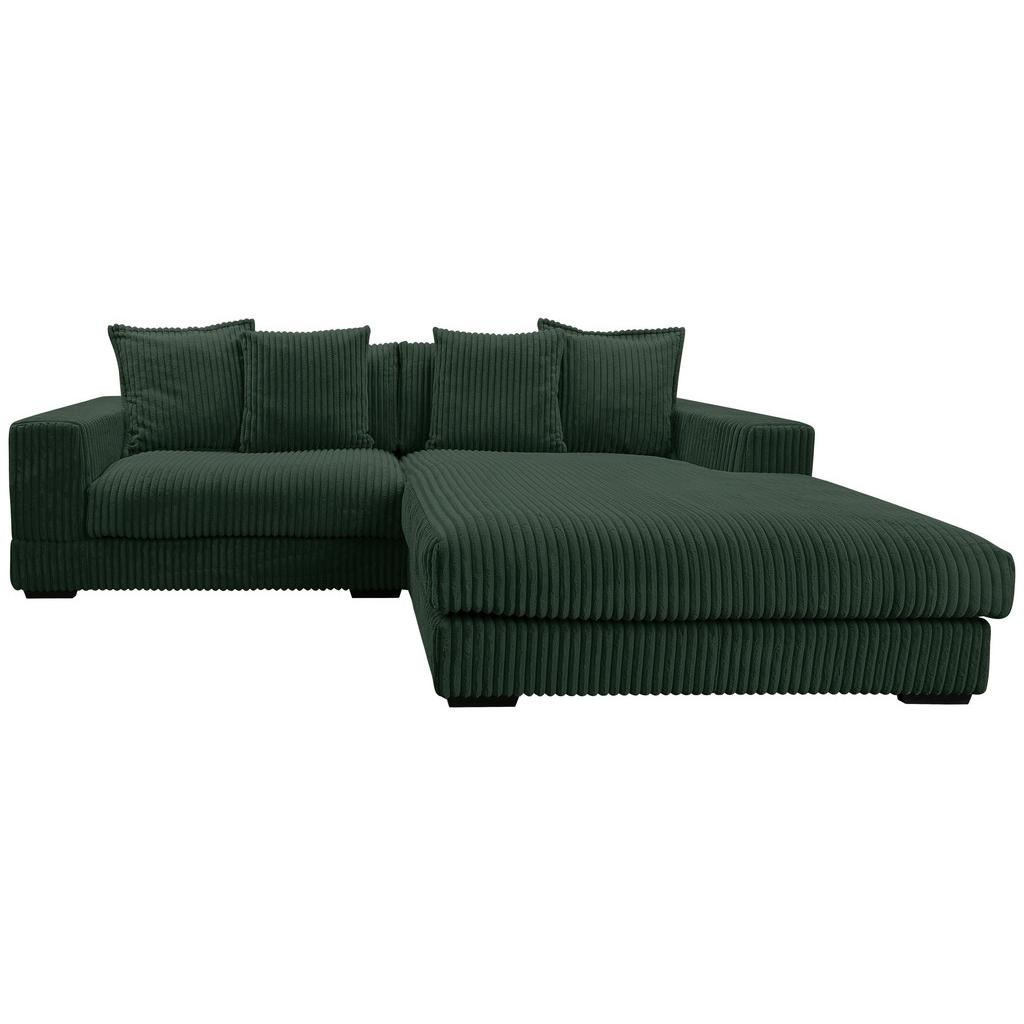 Ecksofa Funny Mit Kissen Dunkelgrün Cord
