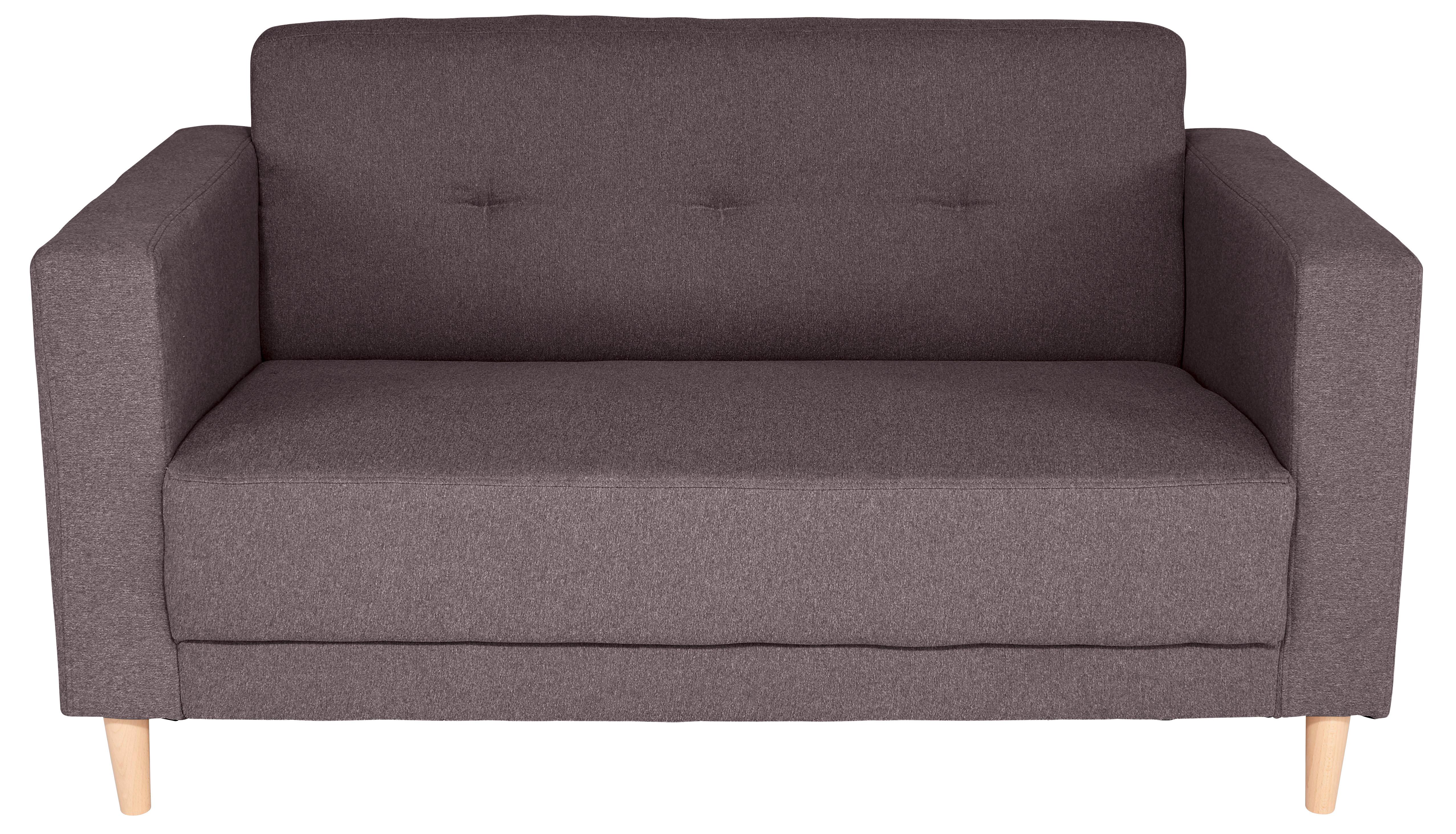 Zweisitzer-Sofa Geneve Webstoff - Anthrazit/Naturfarben, MODERN, Textil (148/81/75cm)