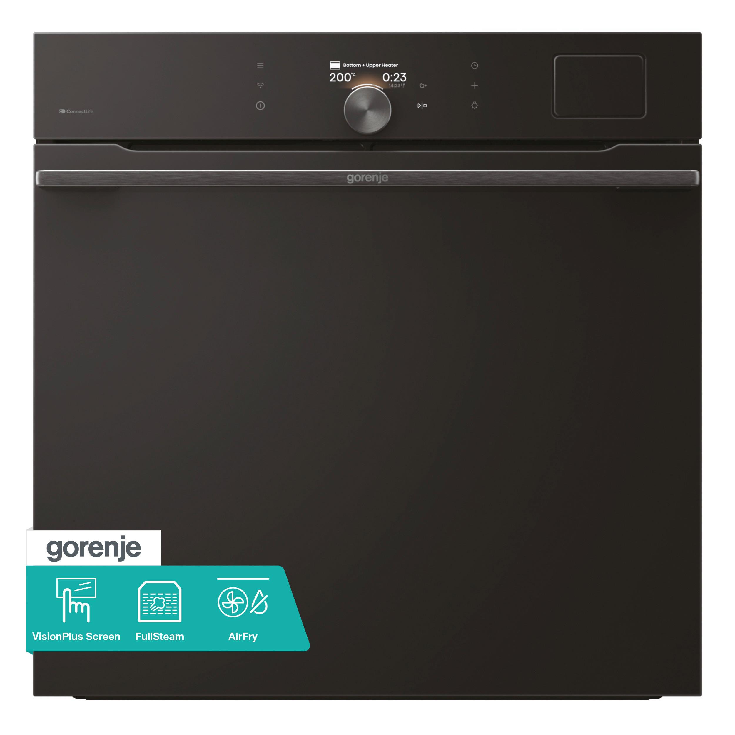 Dampfbackofen BFs6148b - Schwarz, MODERN, Glas (59,5/59,5/56,4cm) - Gorenje