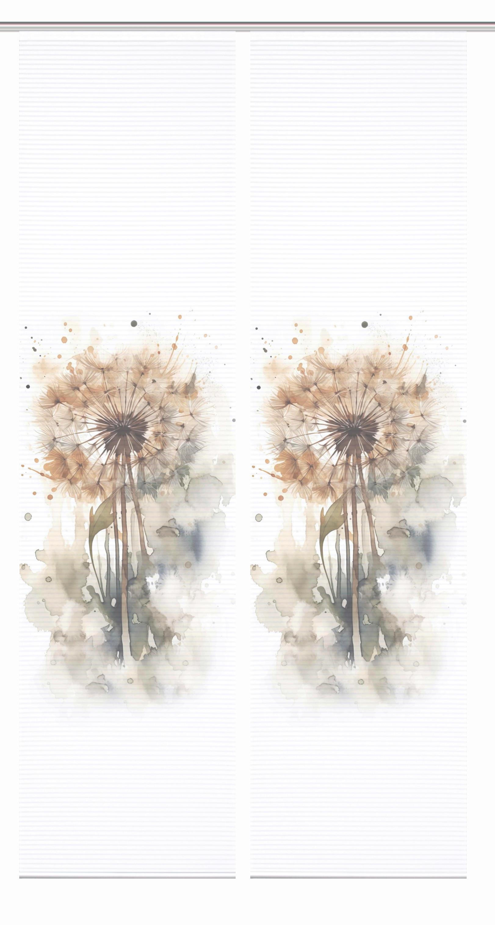 Flächenvorhang Amarande 2er Set - Hellgrau/Naturfarben, Natur, Textil (60/245cm)