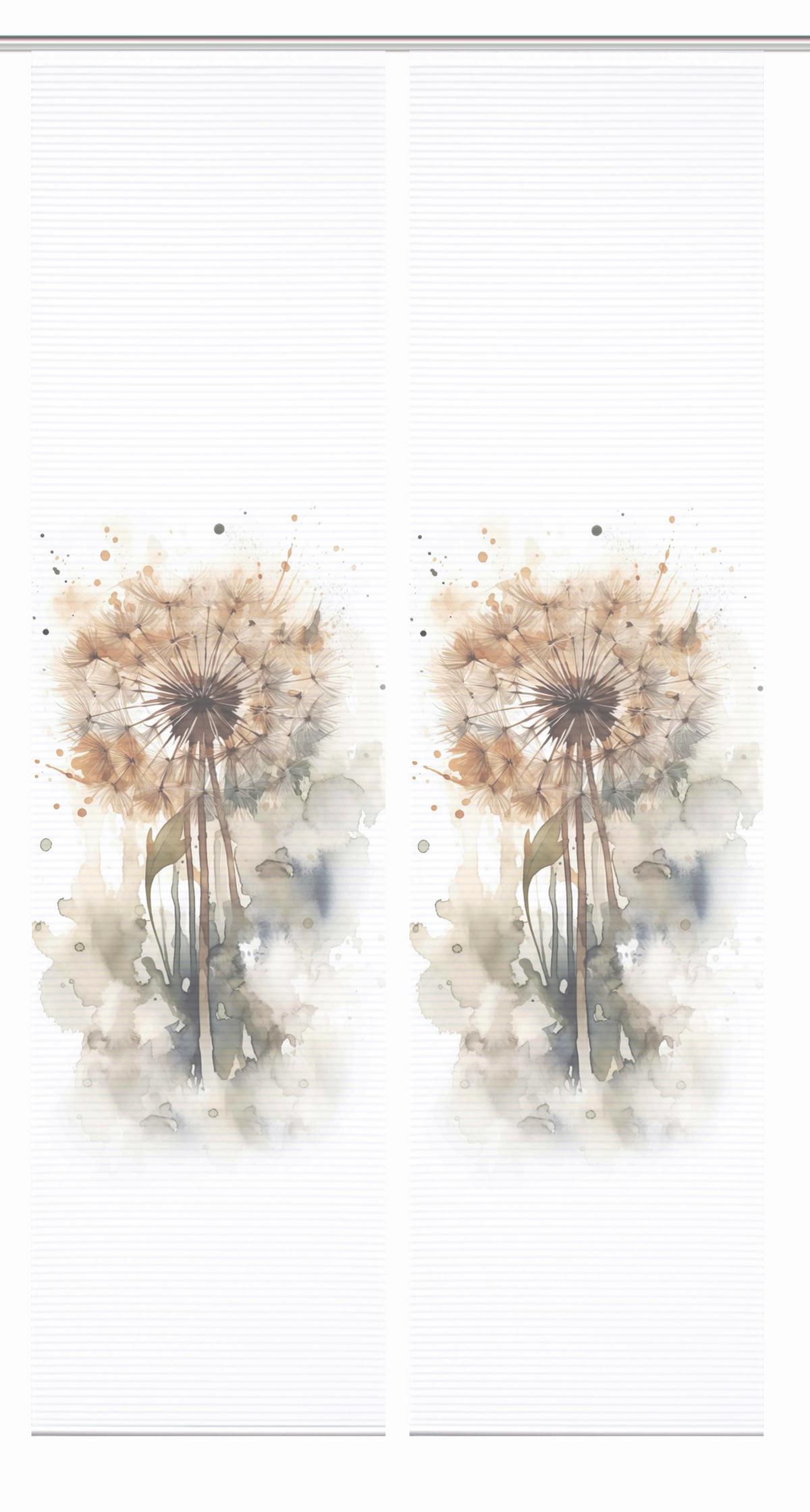 Flächenvorhang Amarande 2er Set - Hellgrau/Naturfarben, Natur, Textil (60/245cm)