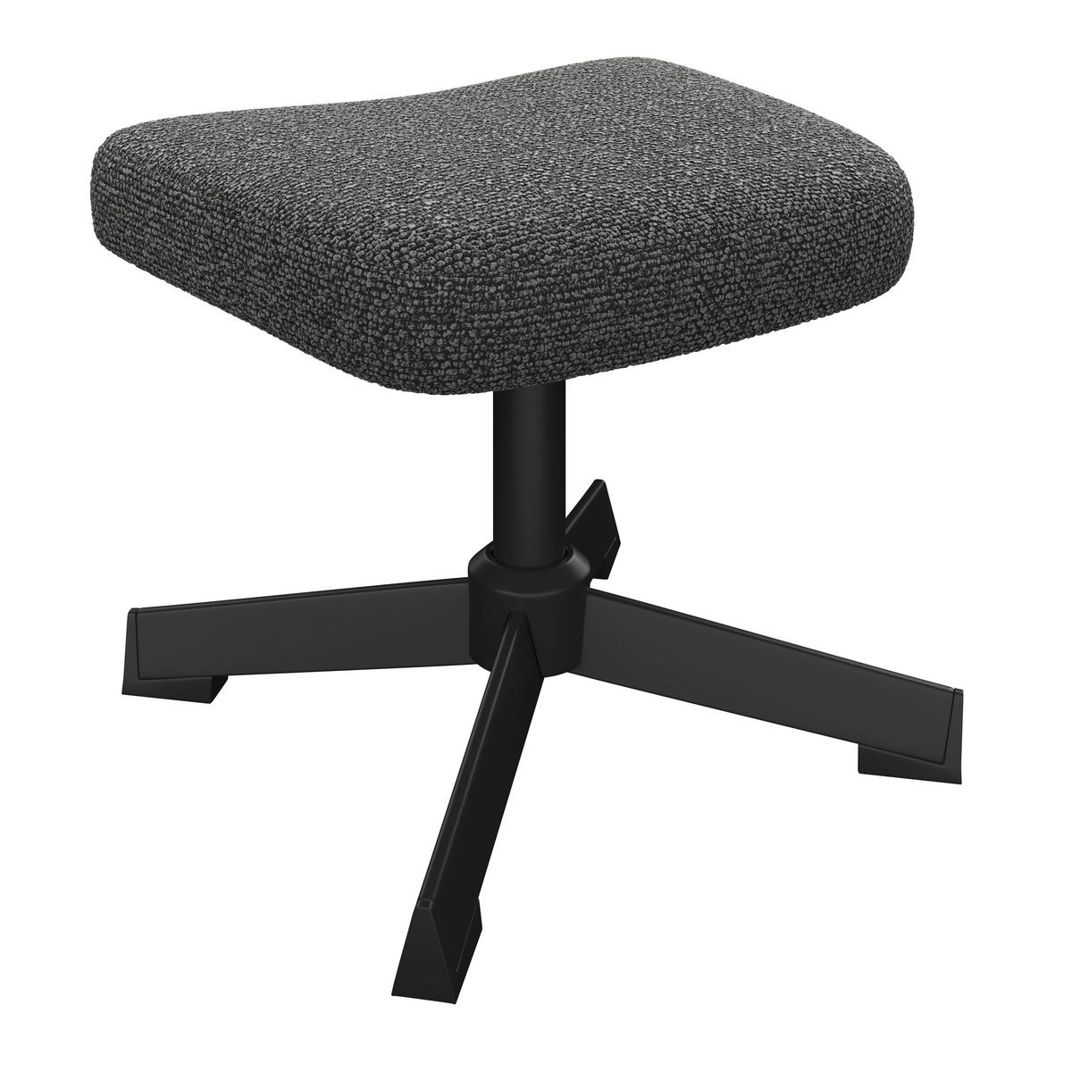 Relaxsessel Bogota Leinenoptik grau, 360° drehbar - Schwarz/Grau, MODERN, Textil/Metall (76/101/86cm) - Luca Bessoni