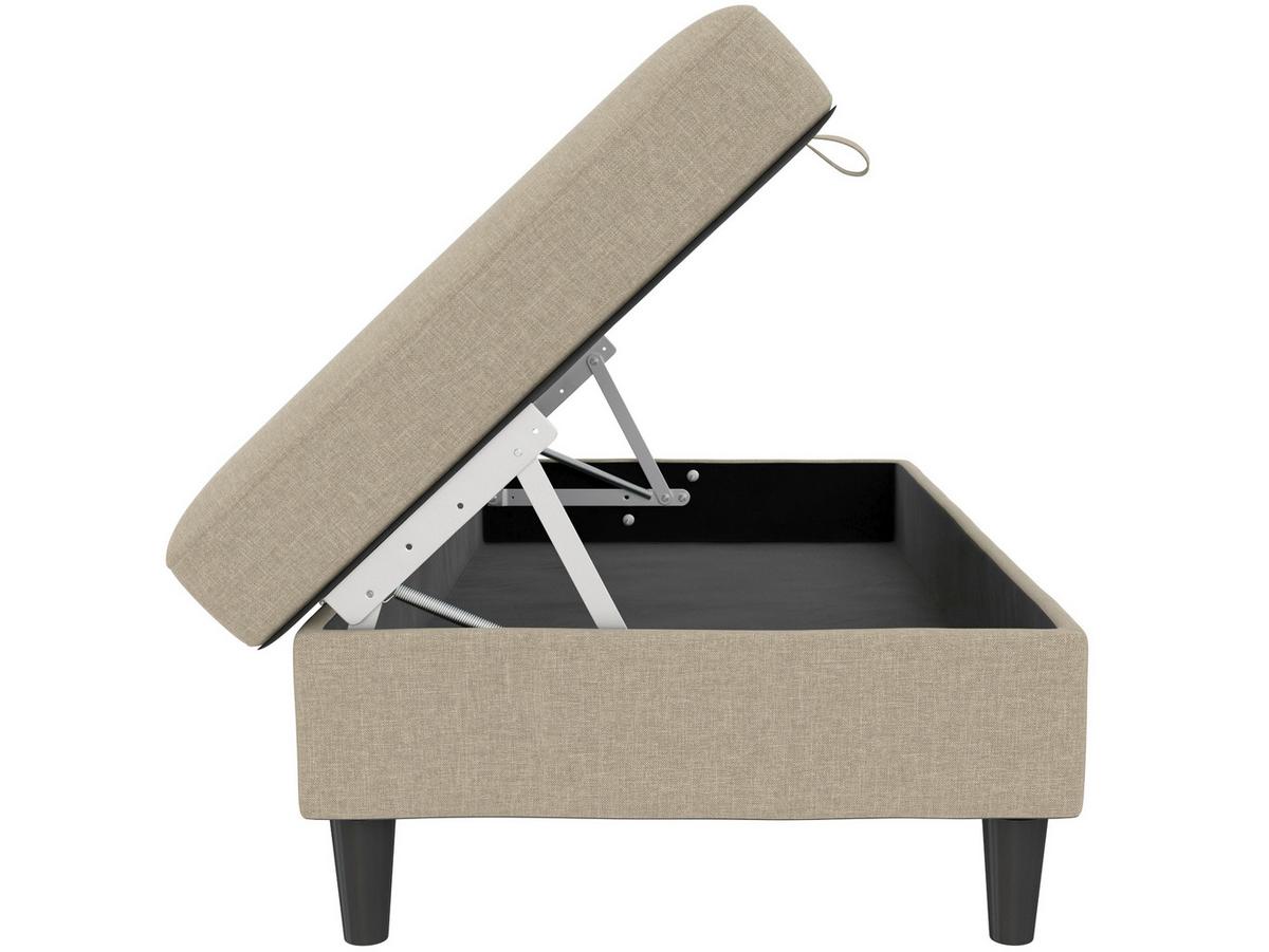 Hocker Hannover Cappuccino, mit Stauraum - Schwarz/Cappuccino, Basics, Textil (130/43/69cm) - Livetastic