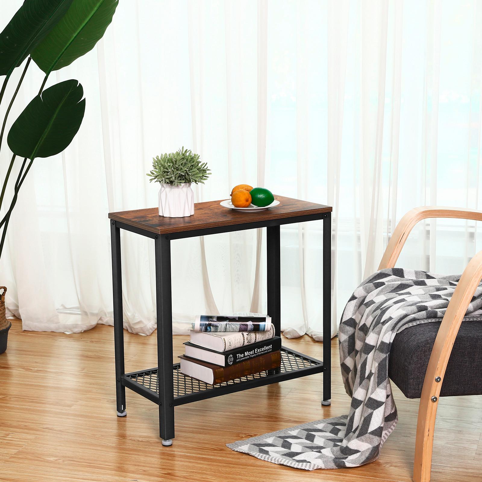 ODKLÁDACÍ STOLEK LET31BX - černá/hnědá, Trend, kov/kompozitní dřevo (60/60/30cm) - Boxxx