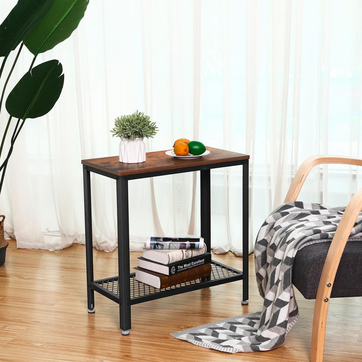 ODKLÁDACÍ STOLEK LET31BX - černá/hnědá, Trend, kov/kompozitní dřevo (60/60/30cm) - Boxxx