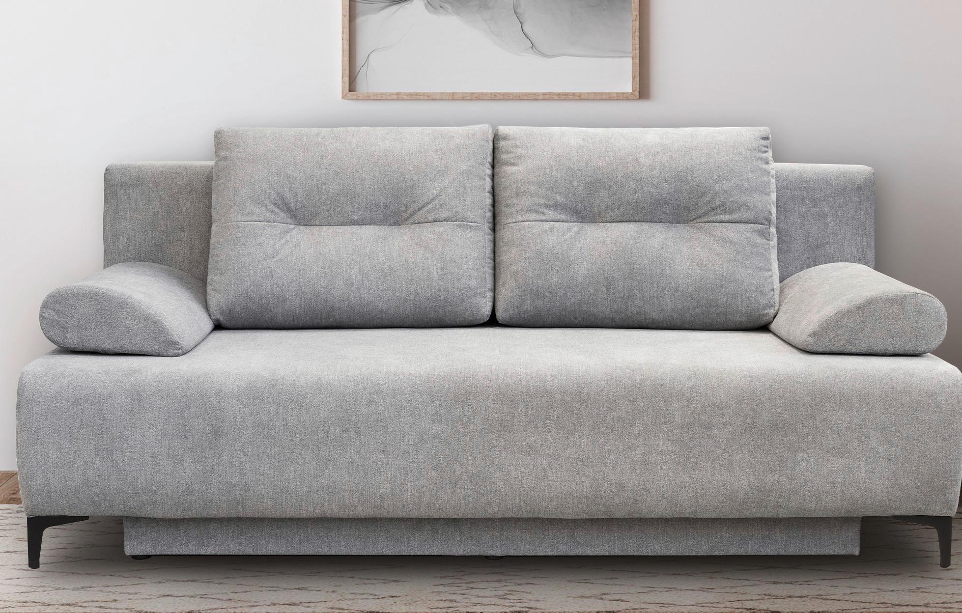 BOXSPRINGOVÁ POHOVKA VIERA - černá/světle šedá, Moderní, kov/textil (201/100/105cm)