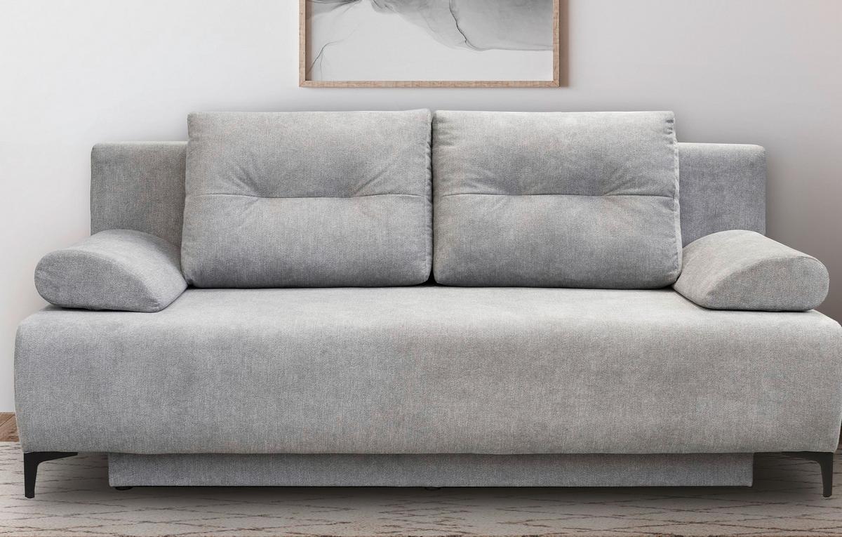 BOXSPRINGOVÁ POHOVKA VIERA - černá/světle šedá, Moderní, kov/textil (201/100/105cm)