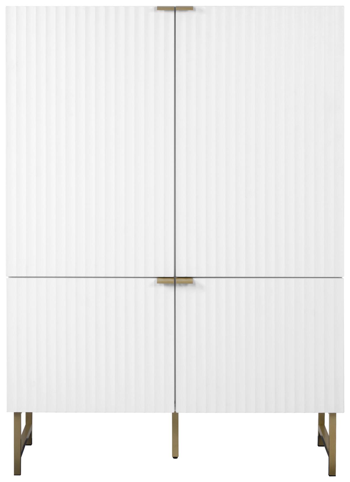 Highboard Edinburgh B: 100cm Weiß - Goldfarben/Weiß, Design, Holzwerkstoff (100/142/41cm) - MID.YOU