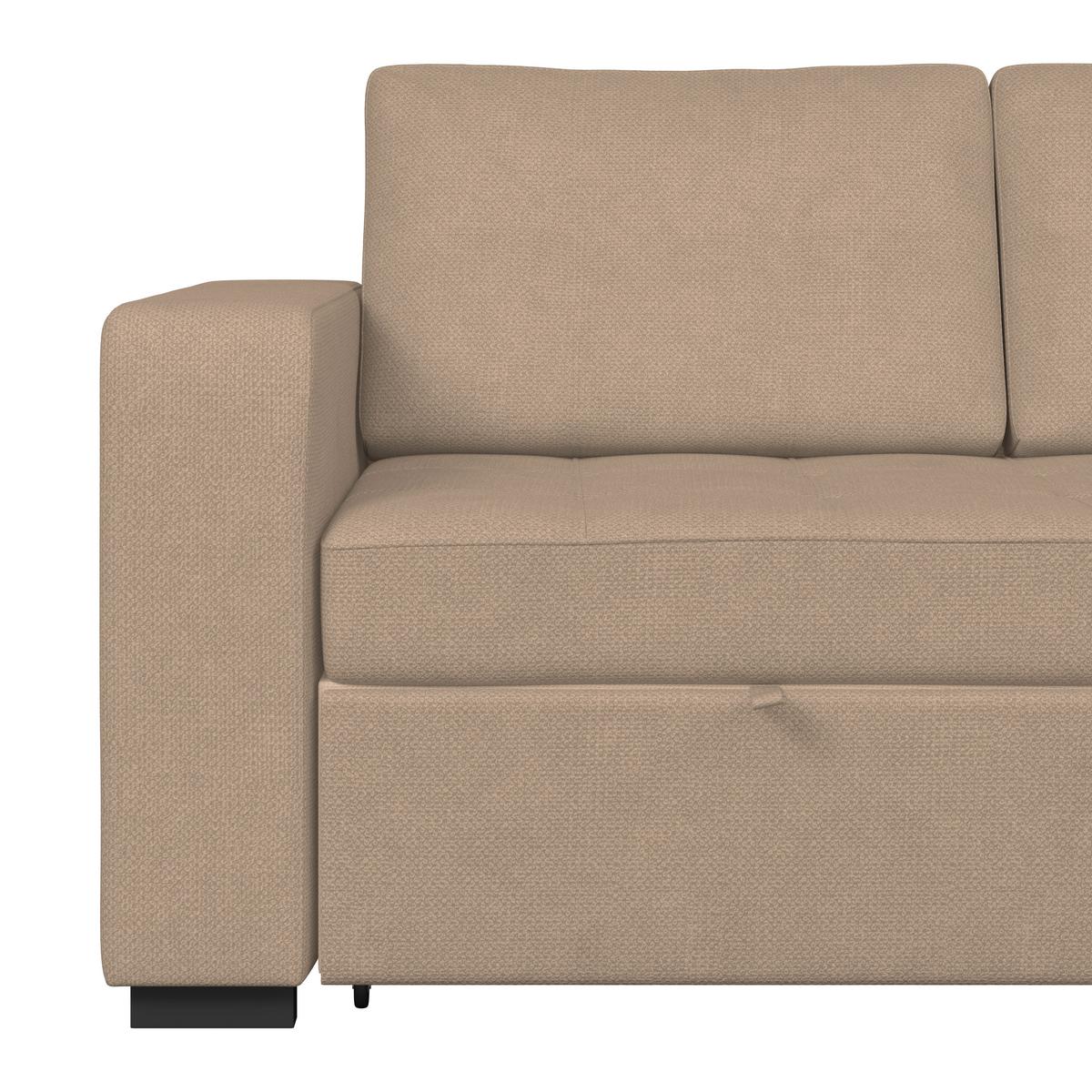 Ecksofa Turin Beige, 239x160cm - Beige, Trend, Holz/Textil (239/160cm)