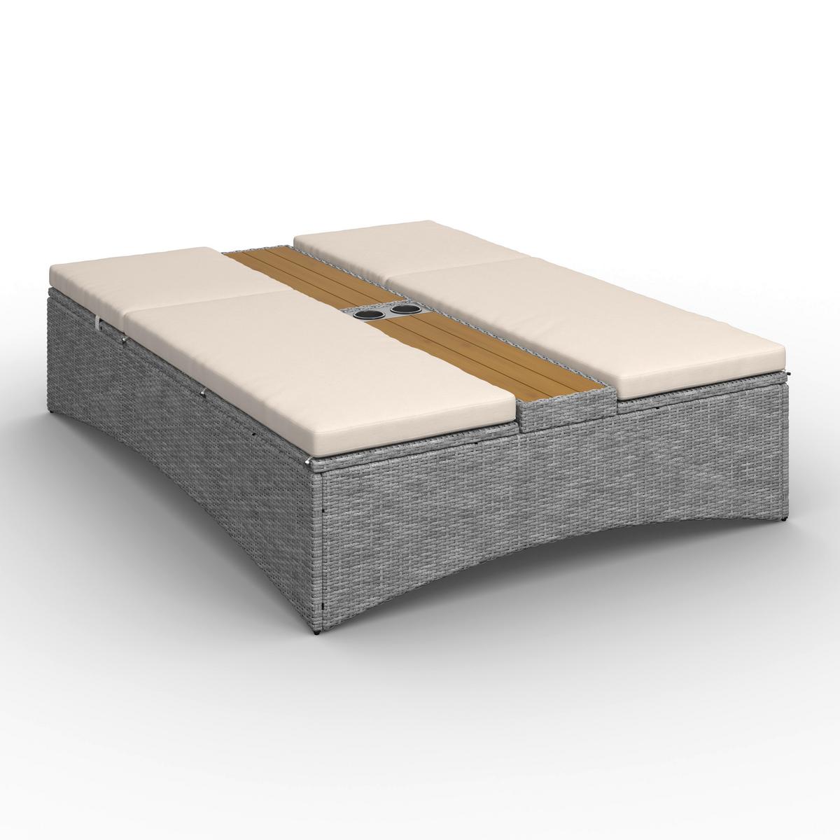 ZÁHRADNÉ LEŽADLO MONERO - krémová, Modern, kov/drevo (203/155/150cm) - Bessagi Garden