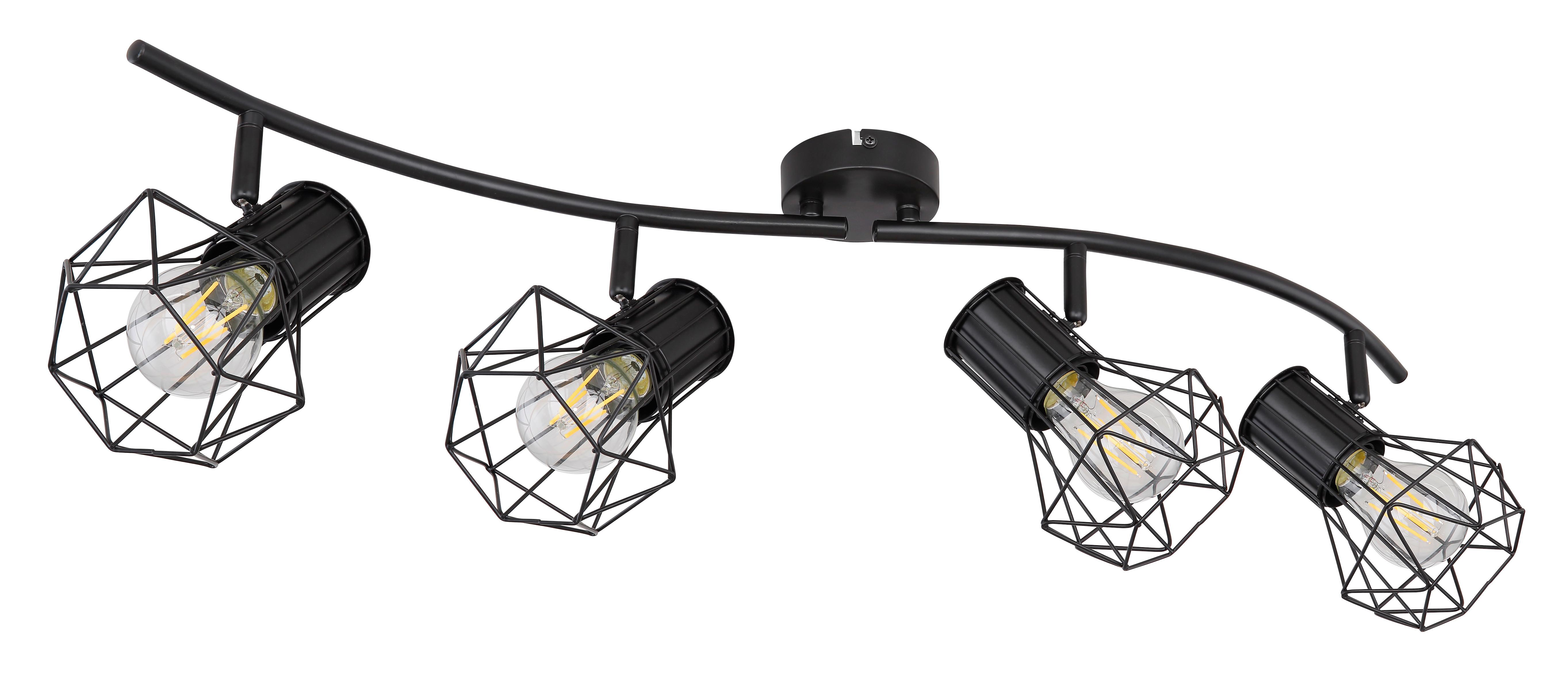 Spotlámpa 54017-4 - fekete, Konventionell, fém (80/22,5/19cm) - Globo