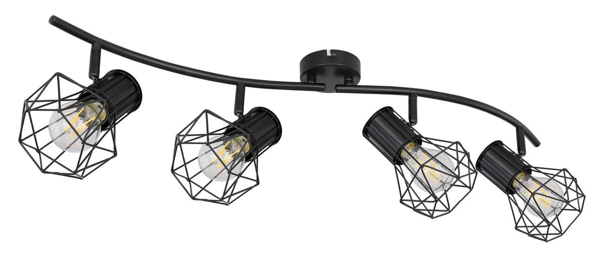 Spotlámpa 54017-4 - fekete, Konventionell, fém (80/22,5/19cm) - Globo