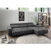 Ecksofa Intera Anthrazit S: 276x188 Cm - Anthrazit/Schwarz, KONVENTIONELL, Textil (276/188cm) - Livetastic