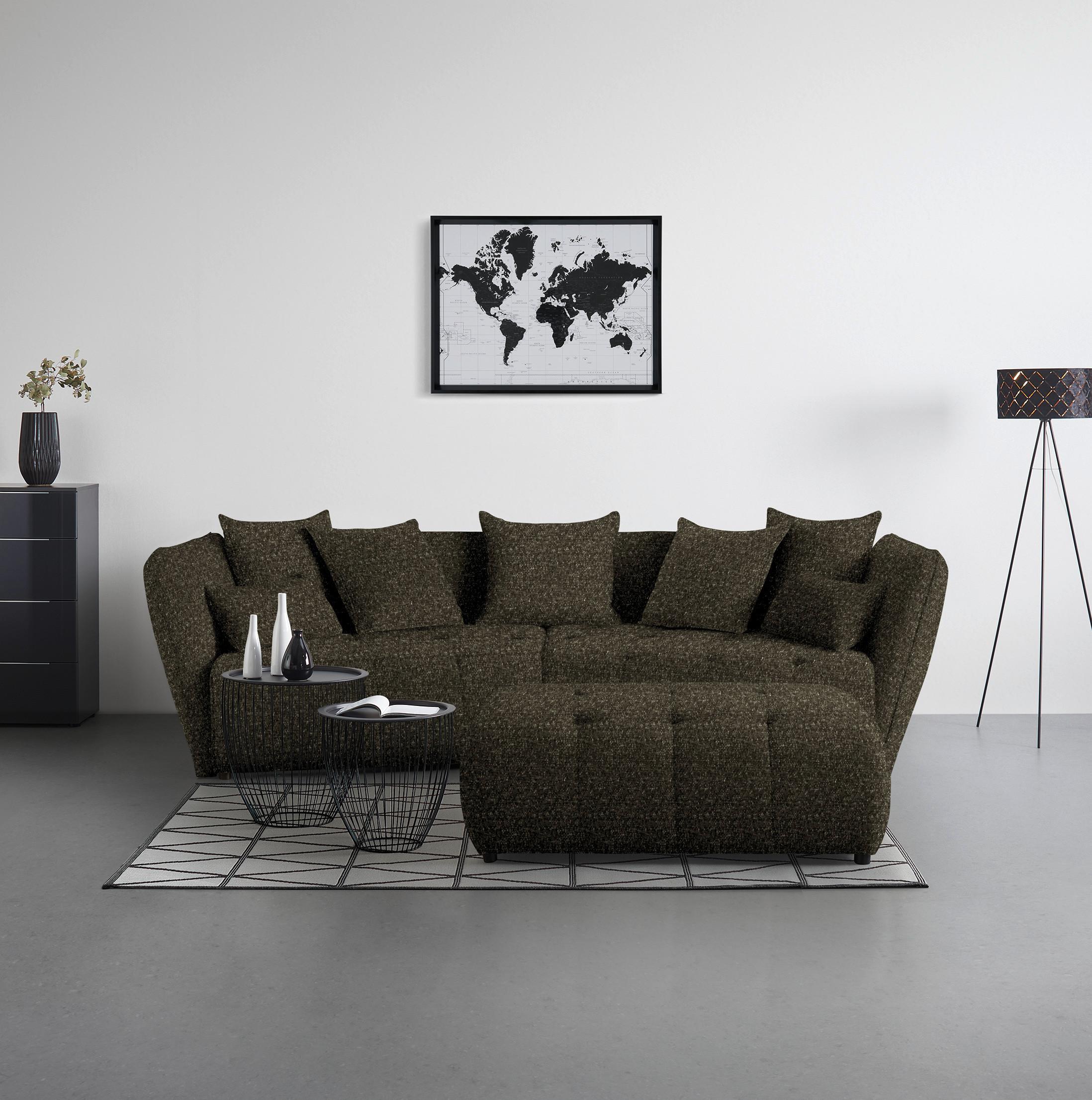 Taburet SOFI, tmavě zelená - černá/tmavě zelená, Moderní, textil (128/48/70cm) - Premium Living