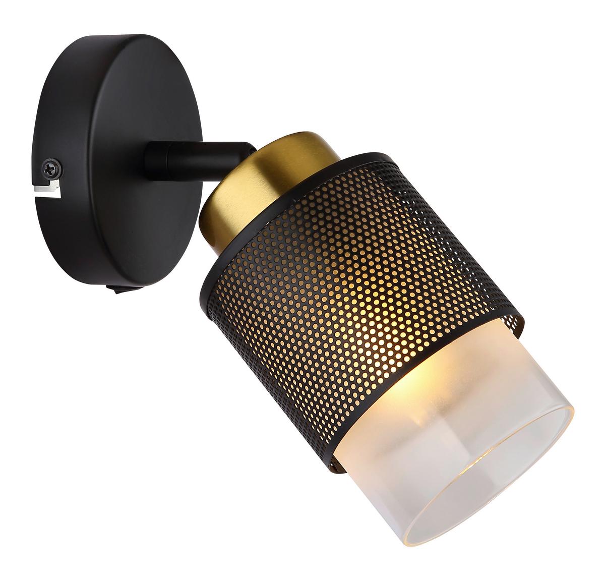 Strahler 15709-1 - Klar/Messingfarben, Design, Glas/Metall (10/19cm) - Globo