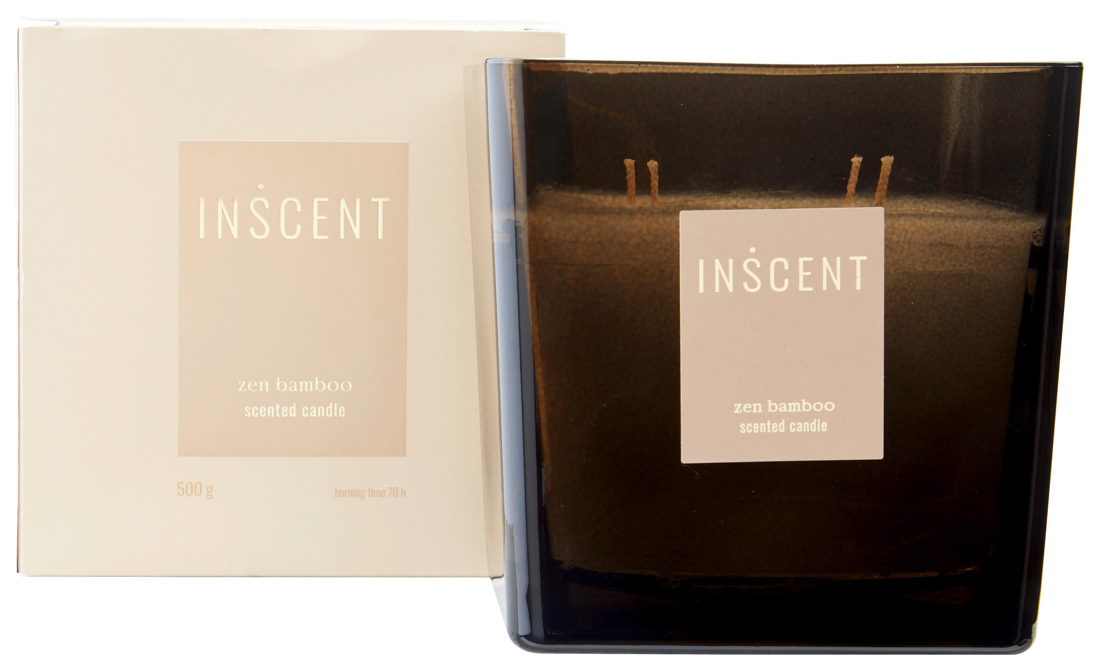 Sviečka v skle Zen Bamboo, 70 h. - číra/biela, Design, sklo (12/12/12cm) - Inscent