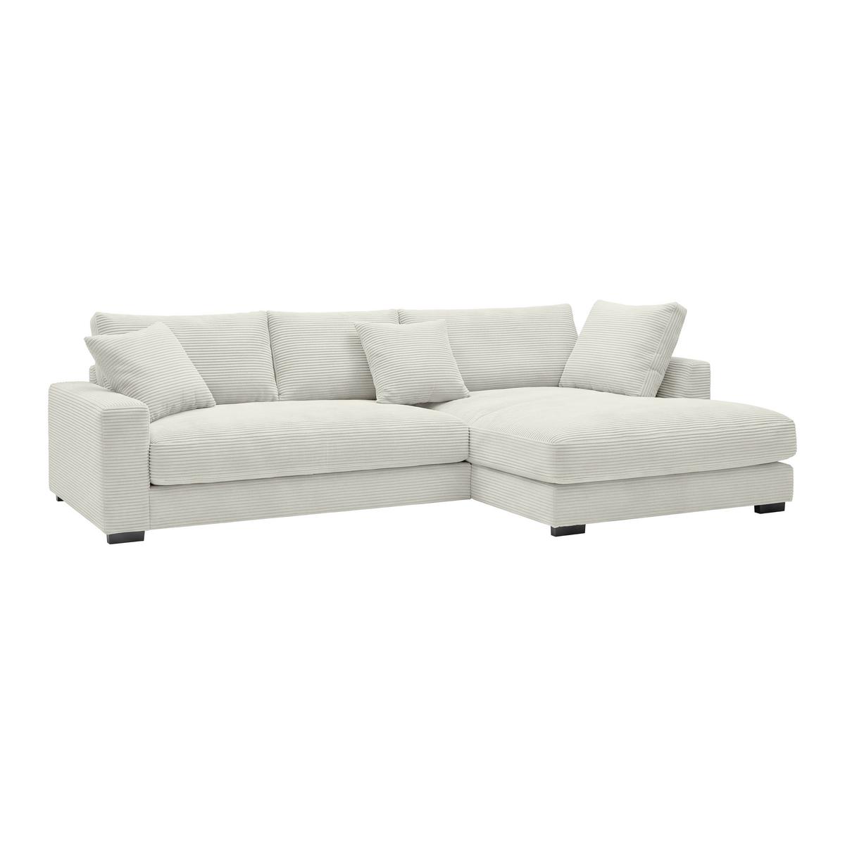 Rohová sedačka PEDRO, pravá, béžový manšestr - černá/béžová, Moderní, textil/plast (300/190cm) - Mömax
