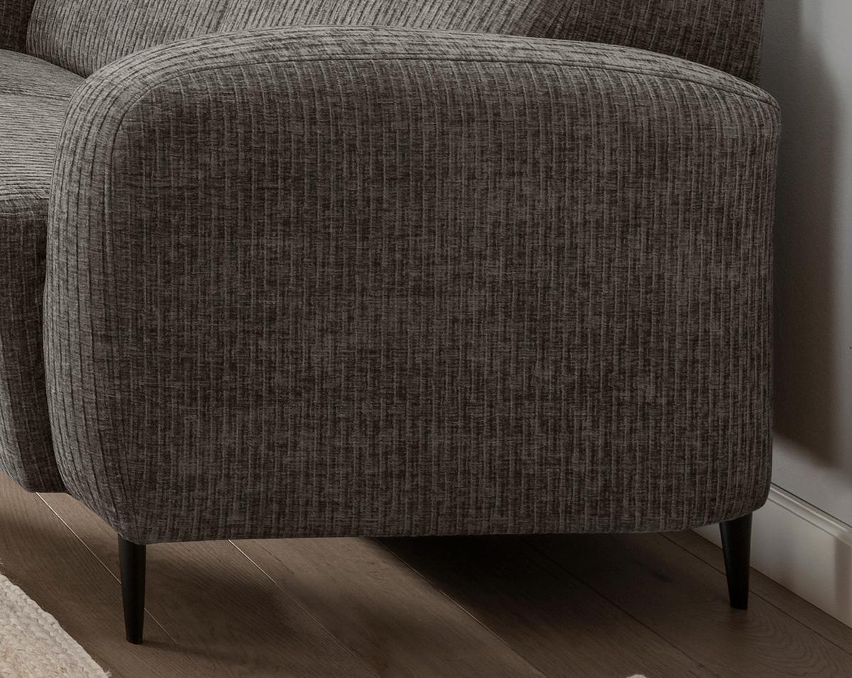 2-Sitzer-Sofa Marone Graubraun B: 140cm - Graubraun/Schwarz, MODERN, Textil (140/76/90cm) - Livetastic