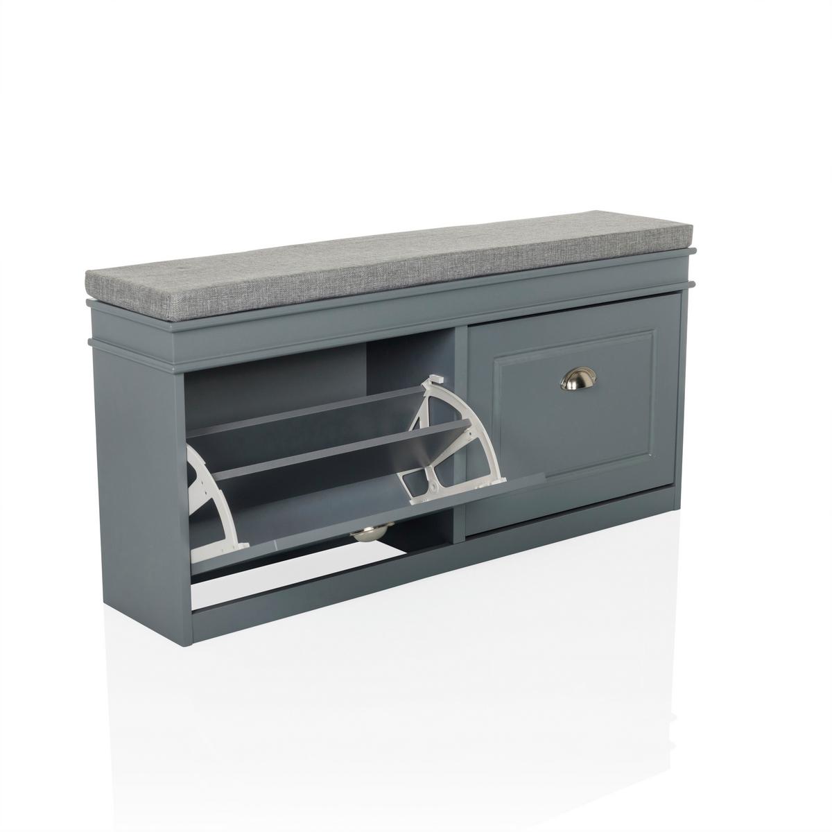 Schuhschrank Estha Grau B: 104cm - Grau, MODERN, Holzwerkstoff (104/52/24cm) - MID.YOU