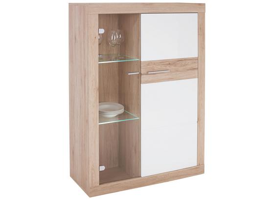Vitrine Malta - Eichefarben/Schwarz, MODERN, Glas/Holzwerkstoff (96/132/35cm) Vitrine Malta - Eichefarben/Schwarz, MODERN, Glas/Holzwerkstoff (96/132/35cm)