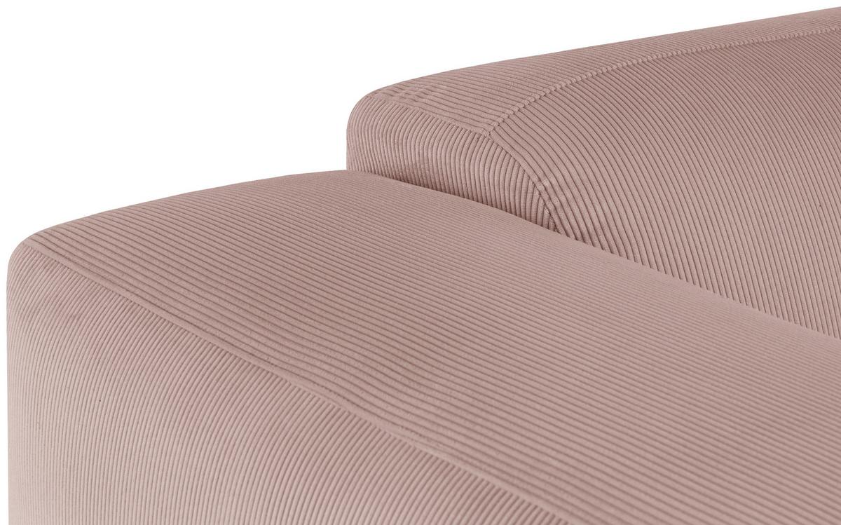 Ecksofa Hannah Rosa 252x170 Cm - Schwarz/Rosa, Design, Textil (252/170cm) - MID.YOU