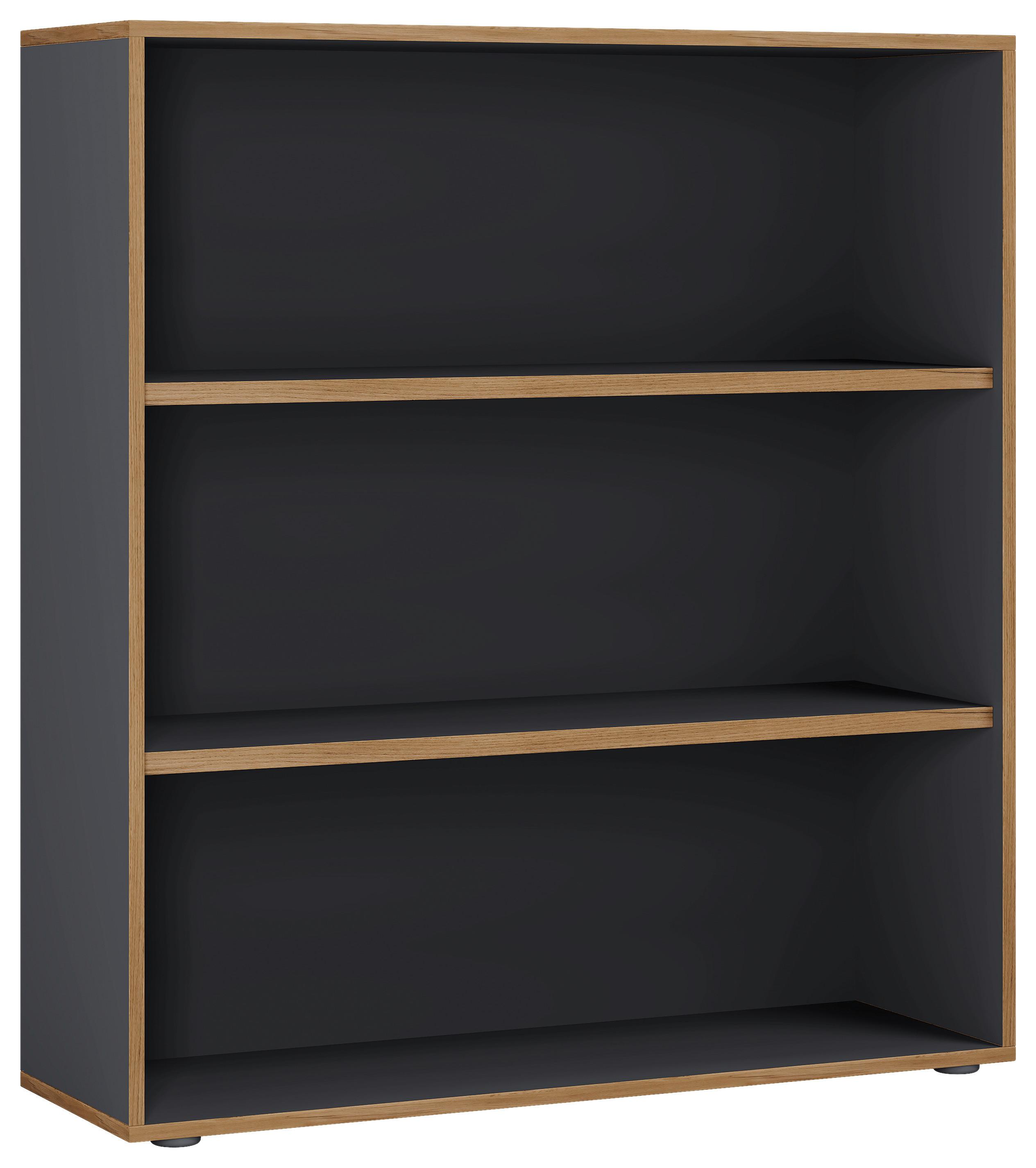 REGÁL NA ŠANÓNY SALIA B100 - čierna/dub medový, Design, kompozitné drevo/plast (100/110/33cm) - P & B