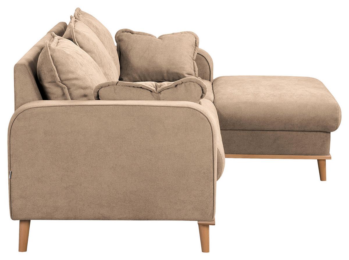Ecksofa Beata Beige S: 230x150 cm - Wengefarben/Beige, Design, Textil (230/150cm) - Livetastic