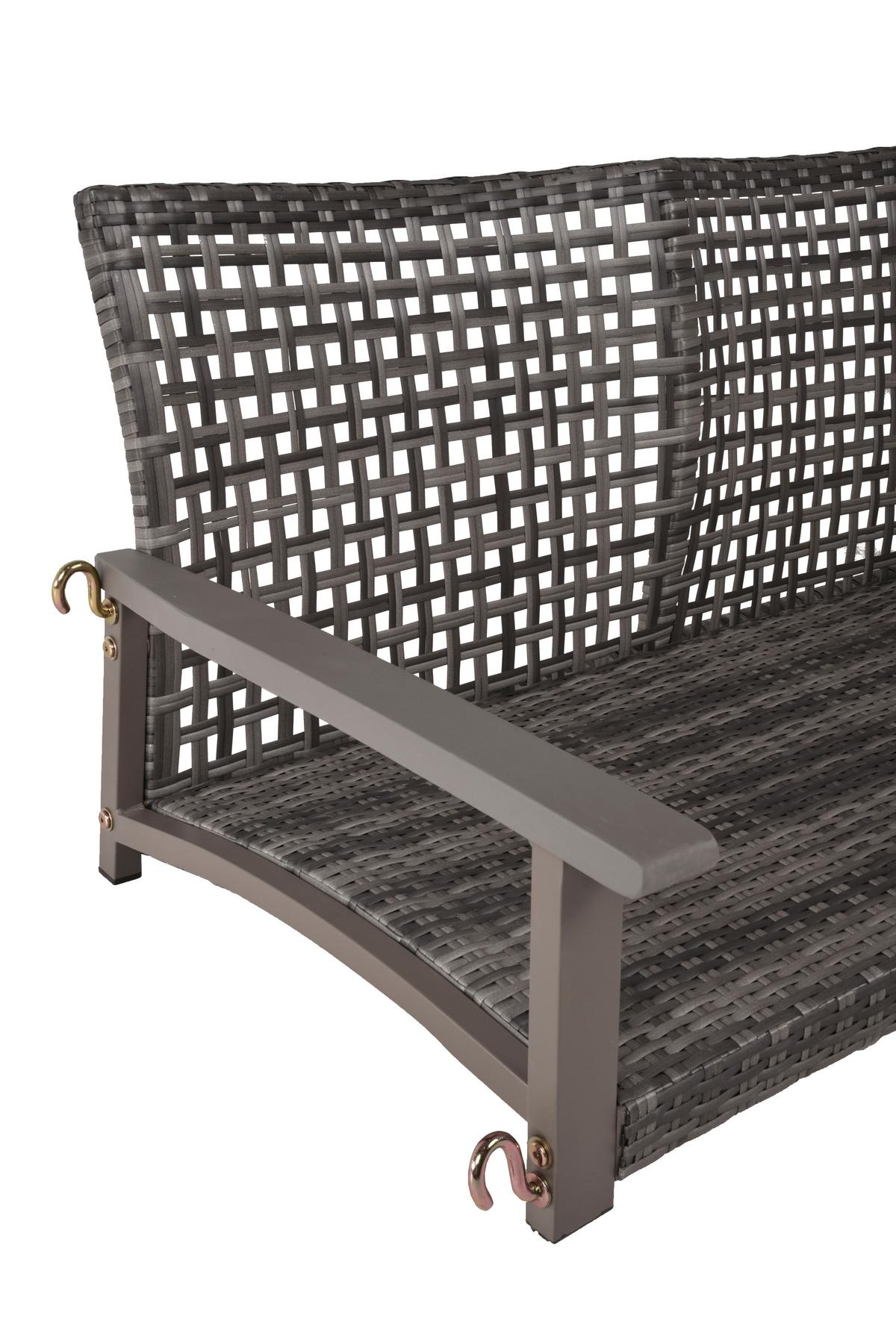 Gartenbank Echtholz/Stahl 2-Sitzer Cuneo Hängend - Grau/Akaziefarben, Basics, Holz/Kunststoff (120/79/57cm) - Gardenson