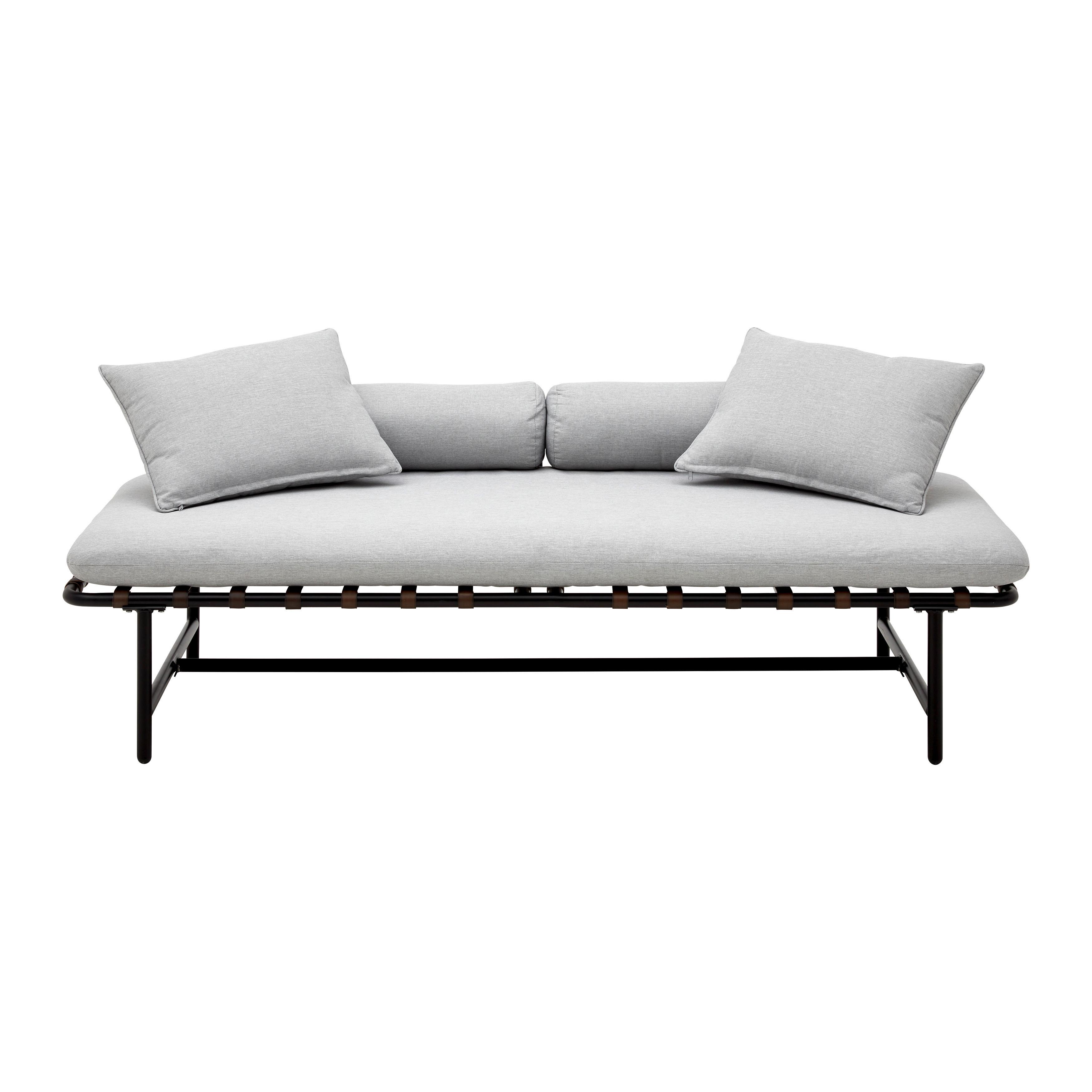 Zahradní Lehátko Norah - šedá/černá, Moderní, kov/textil (180/51/87cm) - Bessagi Garden
