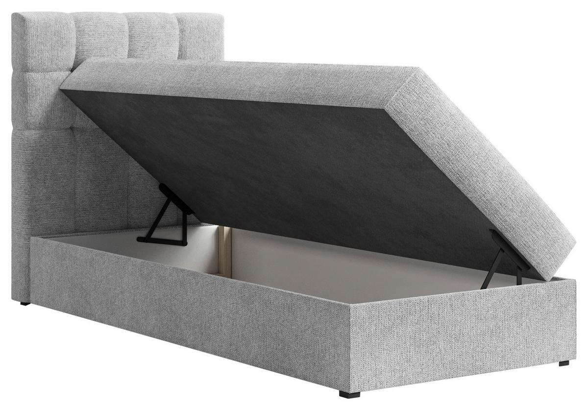 BOXBETT Oslo Grau 90x200cm - Schwarz/Grau, MODERN, Holz/Kunststoff (90/200cm) - MID.YOU