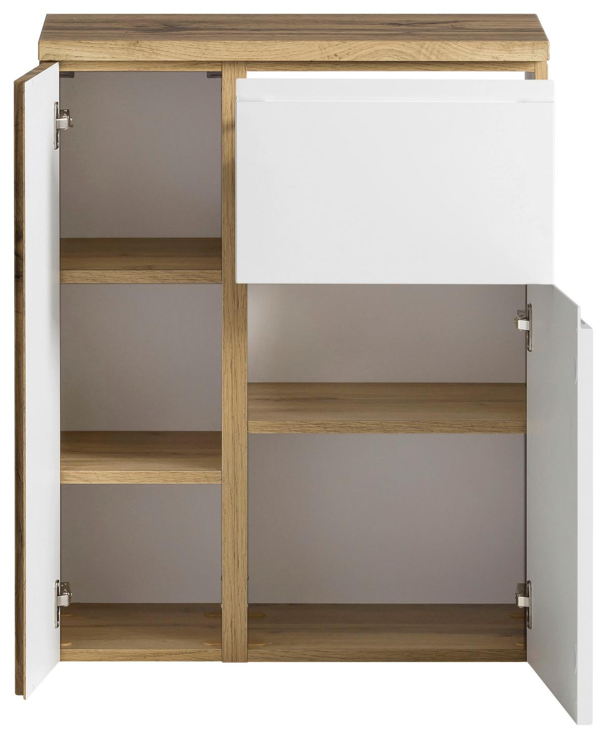 Hängeschrank Varese BxH: 65 79cm Weiß/Wotaneiche Dekor - Eiche Wotan/Weiß, MODERN, Holzwerkstoff (65/79/35cm) - Held