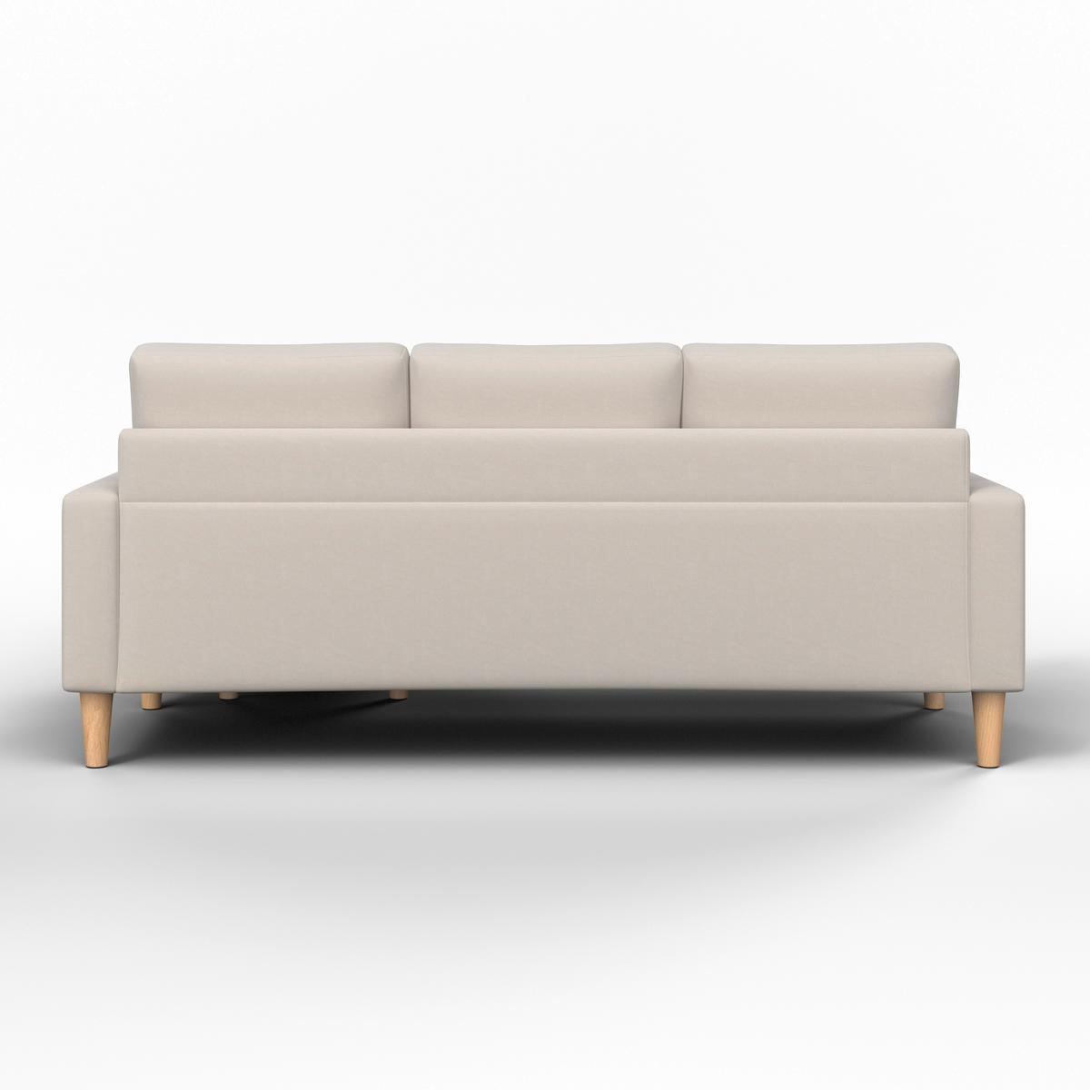 Rohová sedačka NOEMIE, přírodní barvy - přírodní barvy/béžová, Moderní, dřevo/textil (198/86/78-135cm) - Bessagi Home