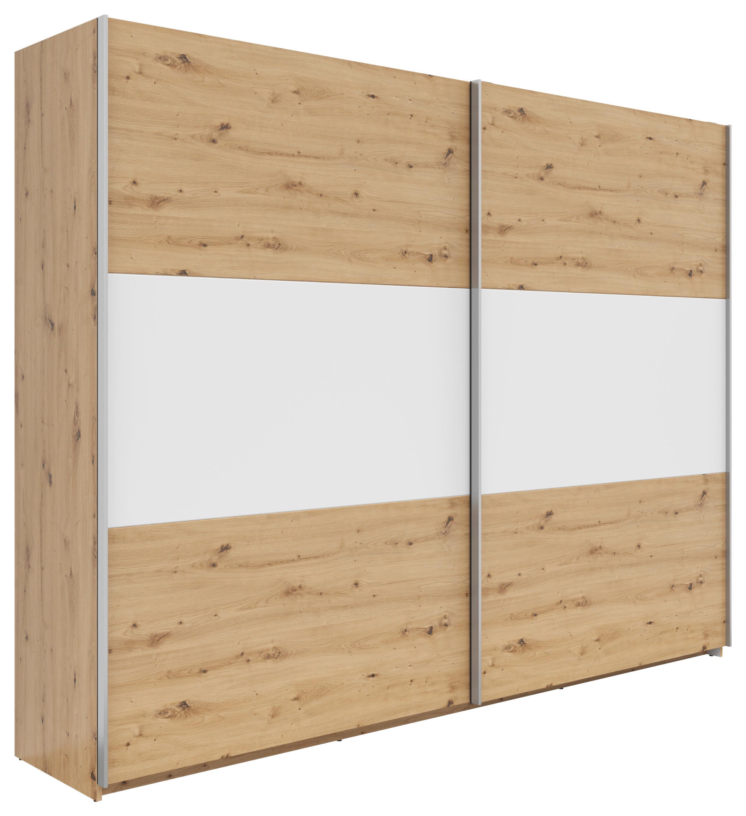 Schwebetürenschrank 270cm Saturn Artisan Eiche / Weiß - Eichefarben/Eiche Artisan, KONVENTIONELL, Holzwerkstoff (270/210/59cm)