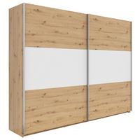Schwebetürenschrank 270cm Saturn Artisan Eiche / Weiß - Eichefarben/Eiche Artisan, KONVENTIONELL, Holzwerkstoff (270/210/59cm)