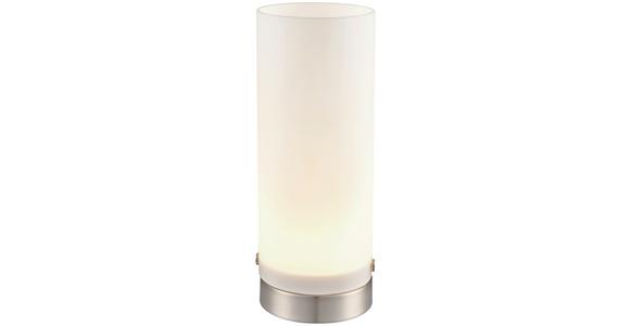 Led Tischlampe Simone Dimmbar Silber/weiß Mit Touchdimmer - Silberfarben/Weiß, ROMANTIK / LANDHAUS, Glas/Metall (8/21cm) - James Wood
