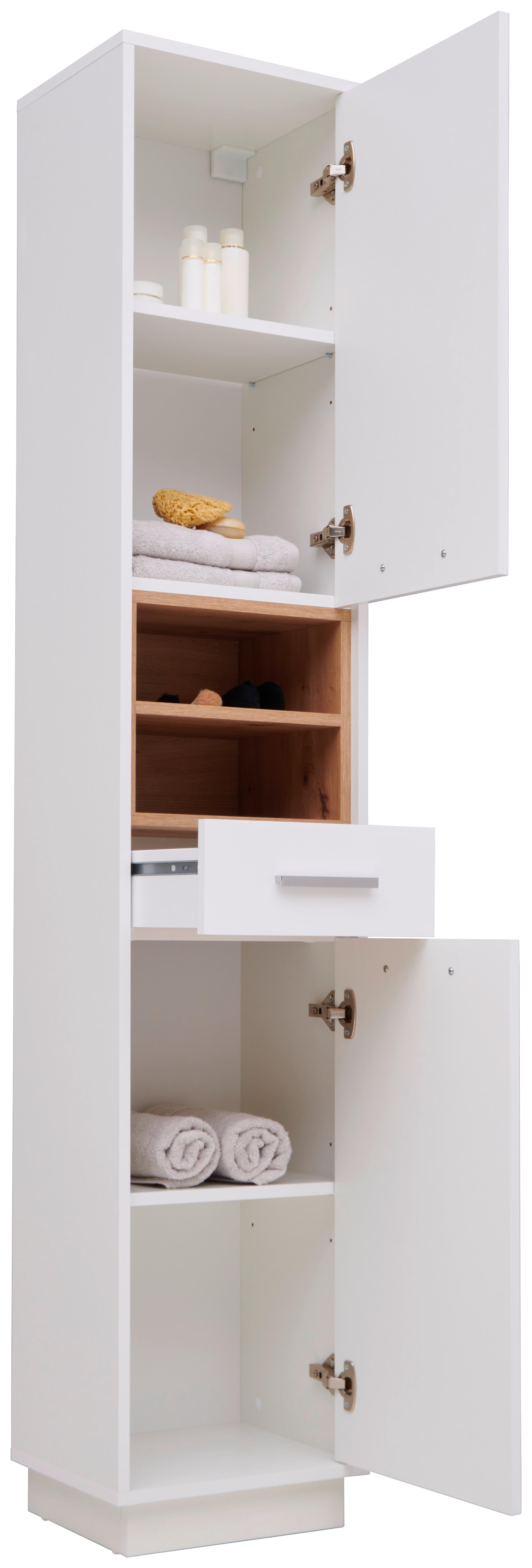 Hochschrank Mit Soft-Close Milano B: 38 cm, Weiß - Weiß, MODERN, Holzwerkstoff (38/190/30cm)