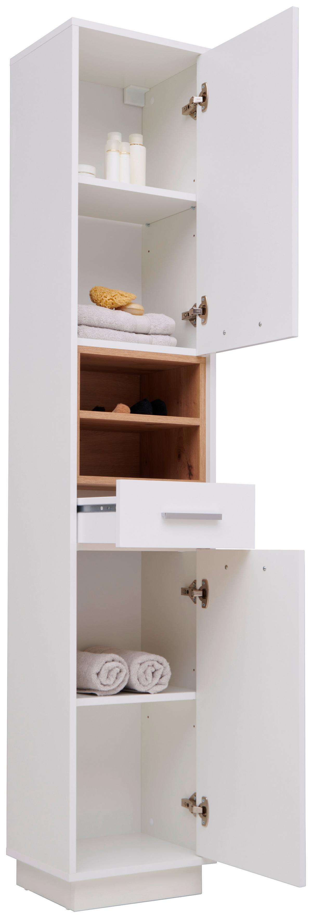 Hochschrank Mit Soft-Close Milano B: 38 cm, Weiß - Weiß, MODERN, Holzwerkstoff (38/190/30cm)