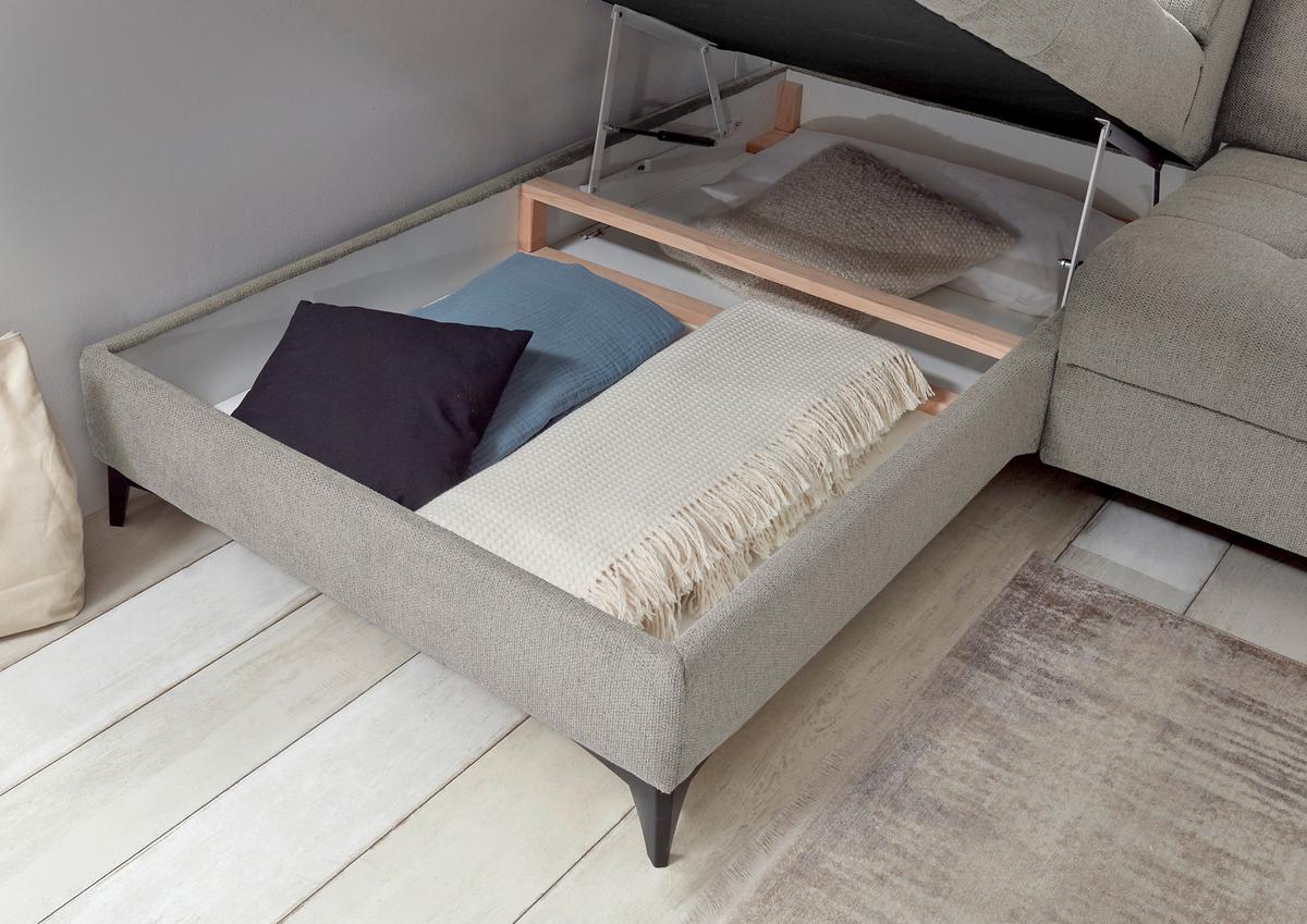 Ecksofa Rockdale Taupe S: 200x282 Cm - Taupe/Schwarz, KONVENTIONELL, Textil (200/282cm) - MID.YOU