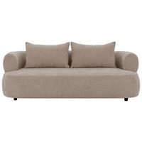 3-Sitzer-Sofa Ferro Hellbraun B: 200 cm - Hellbraun/Schwarz, Design, Textil (200/76/96cm) - Livetastic