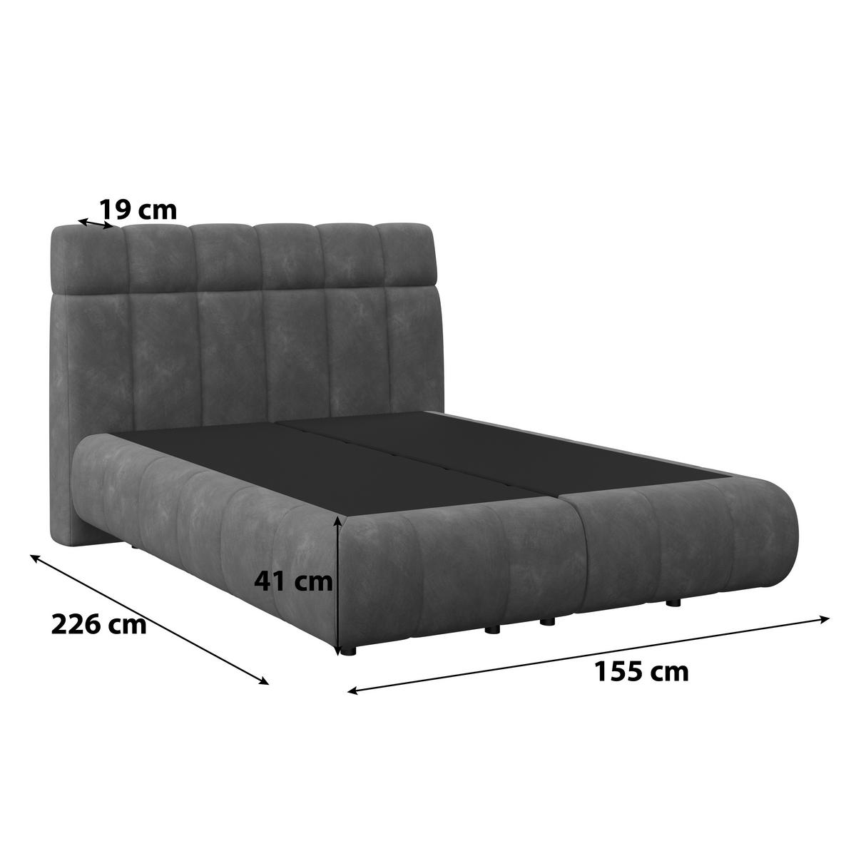Boxspringbett Nobu o. Matratze Dunkelgrün, LF: 140x200 cm - Dunkelgrün/Schwarz, Trend, Holz/Textil (140/200cm)