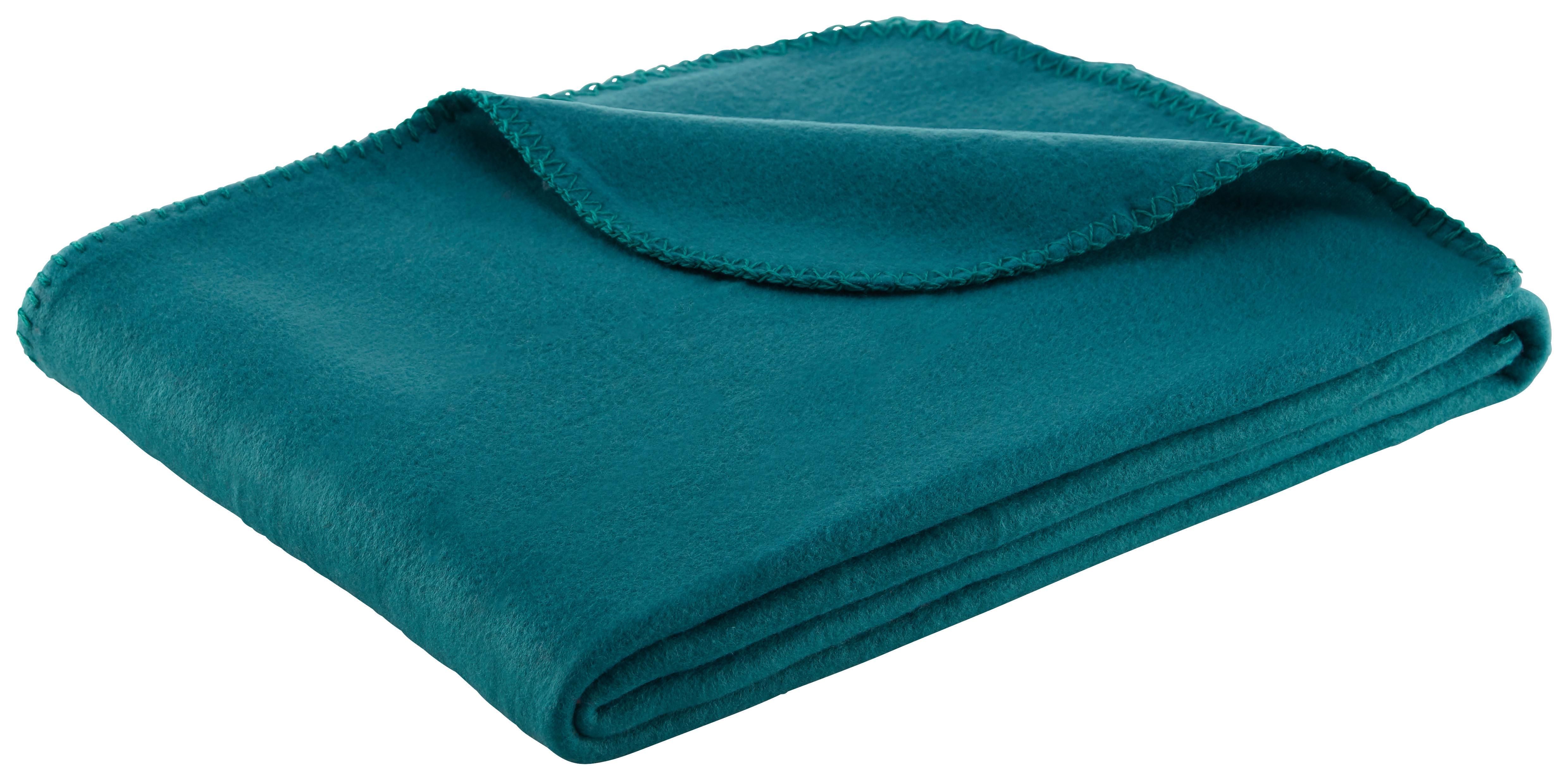 FLEECOVÁ DEKA Bea, 130/160 cm - petrolej, textil (130/160cm) - Modern Living