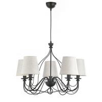 Kronleuchter 5031/5npb - Creme/Schwarz, KONVENTIONELL, Textil/Metall (65/65/130cm)