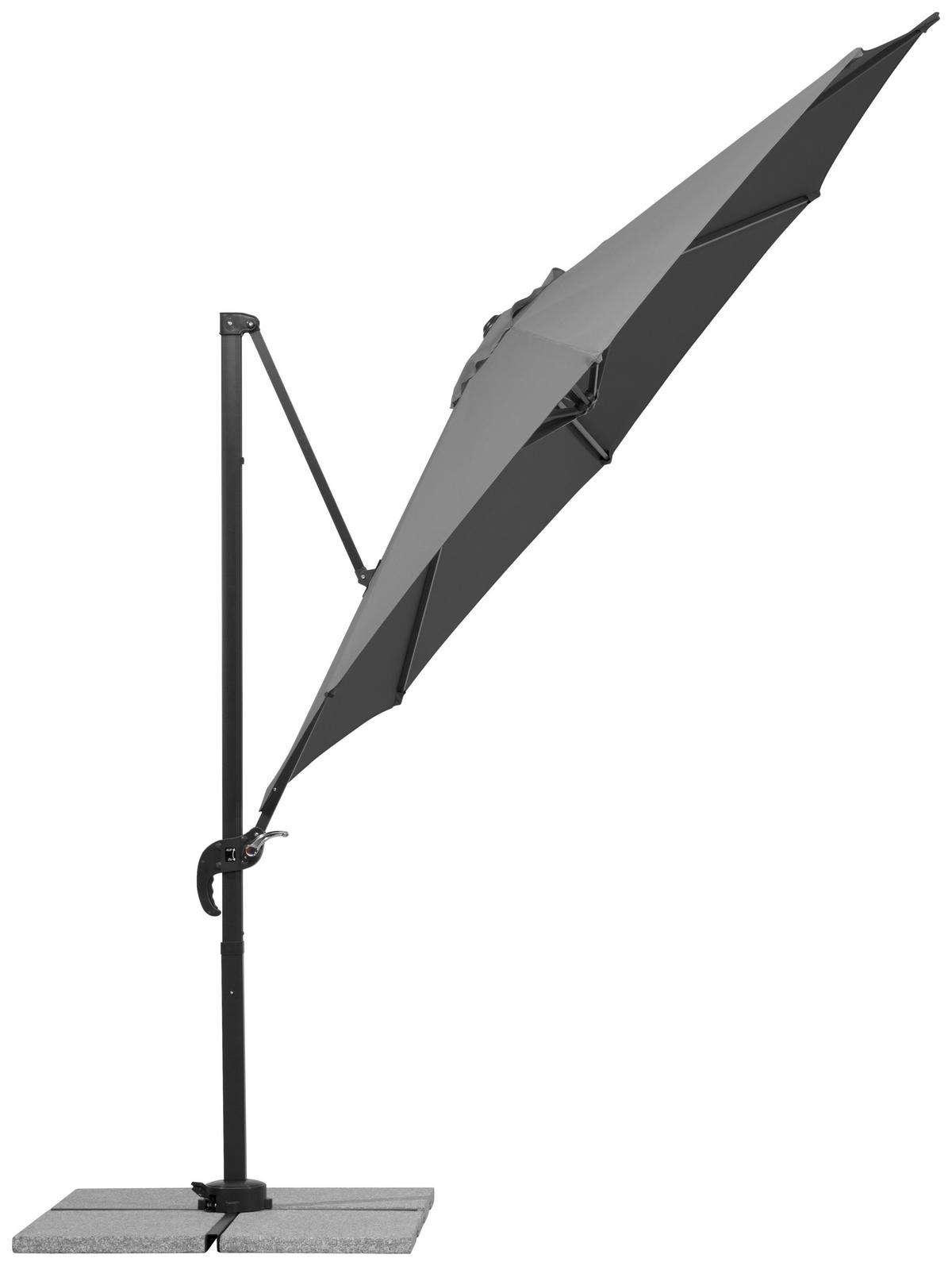 Ampelschirm Rhodos Junior BxHxT: 352x244x300 cm Anthrazit - Anthrazit, Basics, Textil/Metall (352/244/300cm) - Schneider