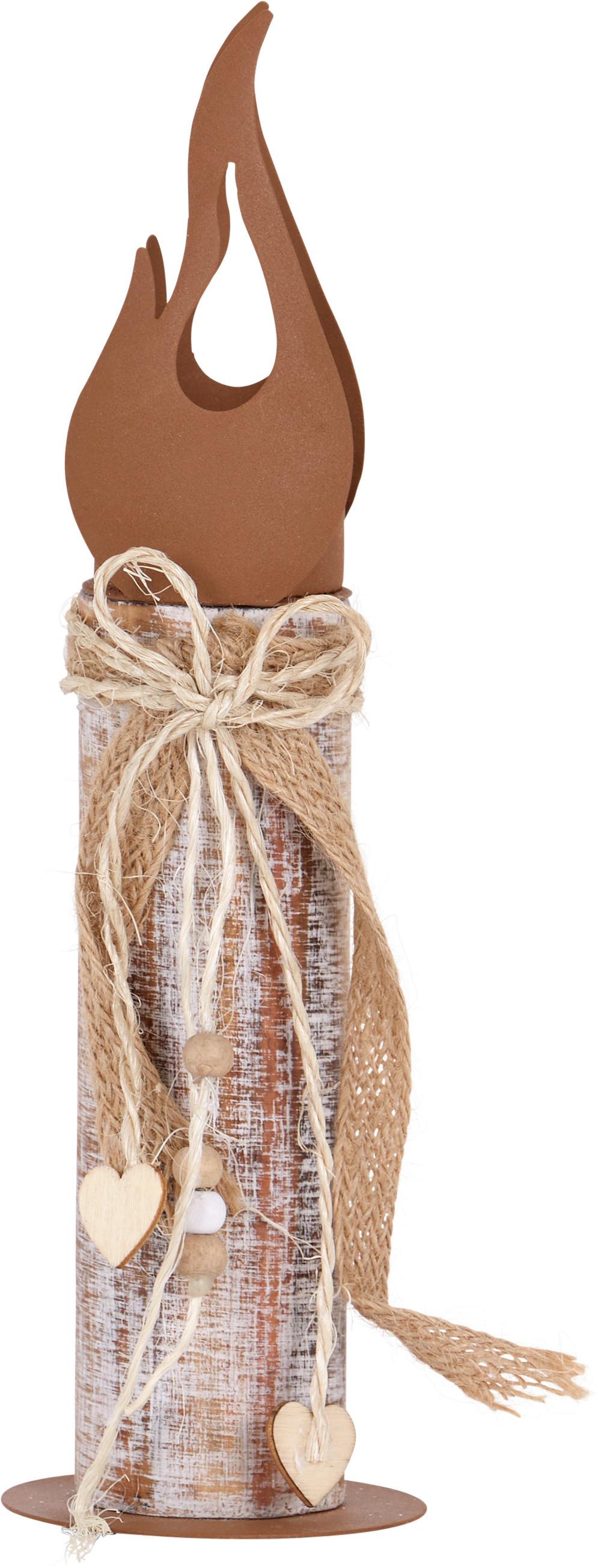 Teelichhalter Ralfino Aus Holz/Metall für 1 Teelicht - Braun/Naturfarben, Basics, Naturmaterialien/Holz (7/25cm) - Ondega